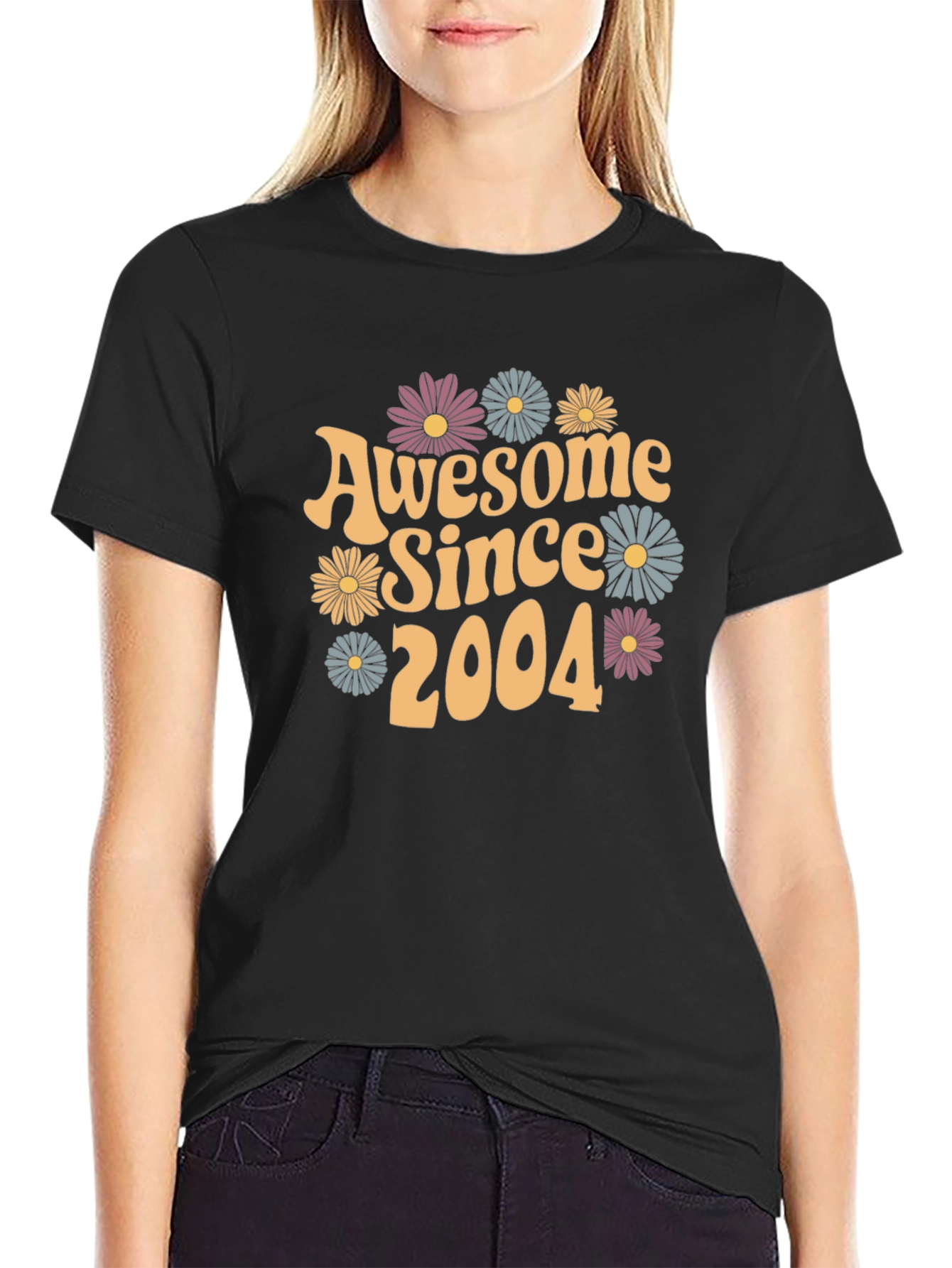 Black Awesome Since 2004 Graphic Tee view 2