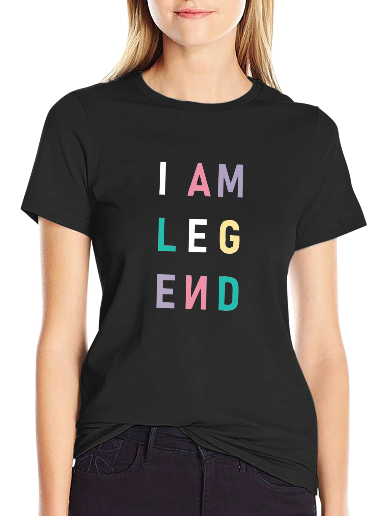 Black I Am Legend Graphic Tee - Stylish & Trendy view 2