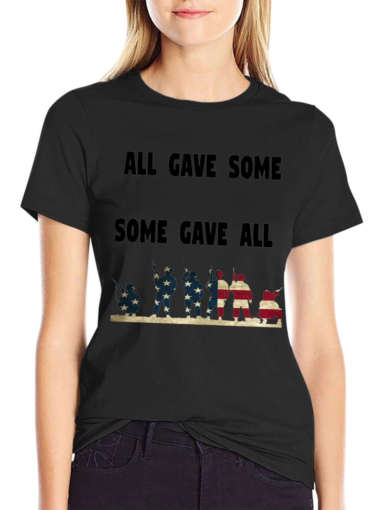 Black All Gave Some, Some Gave All Graphic Tee view 2