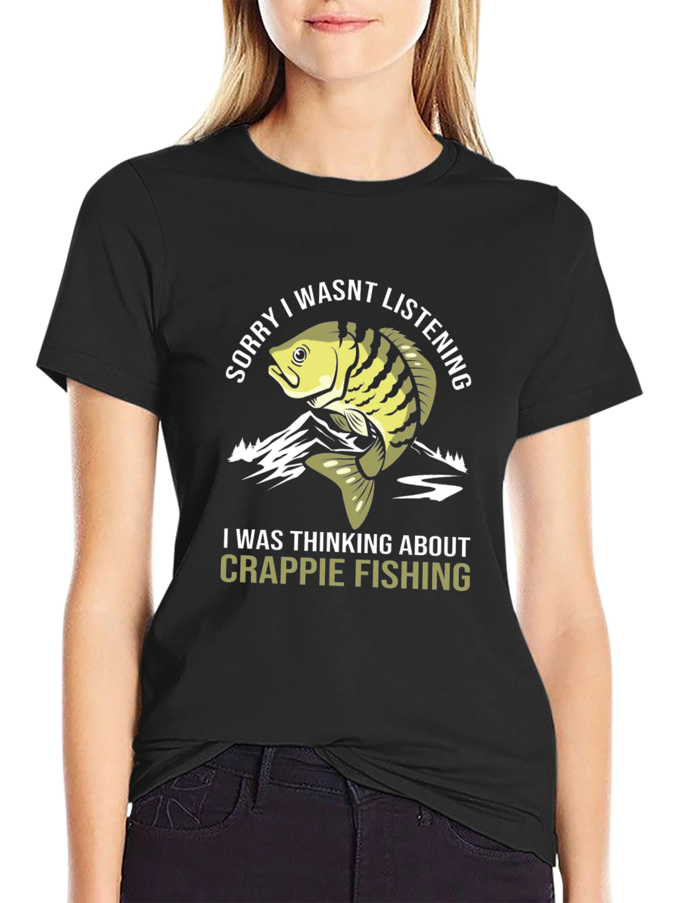Black Crappie Fishing T-Shirt - Funny Angler Tee view 2