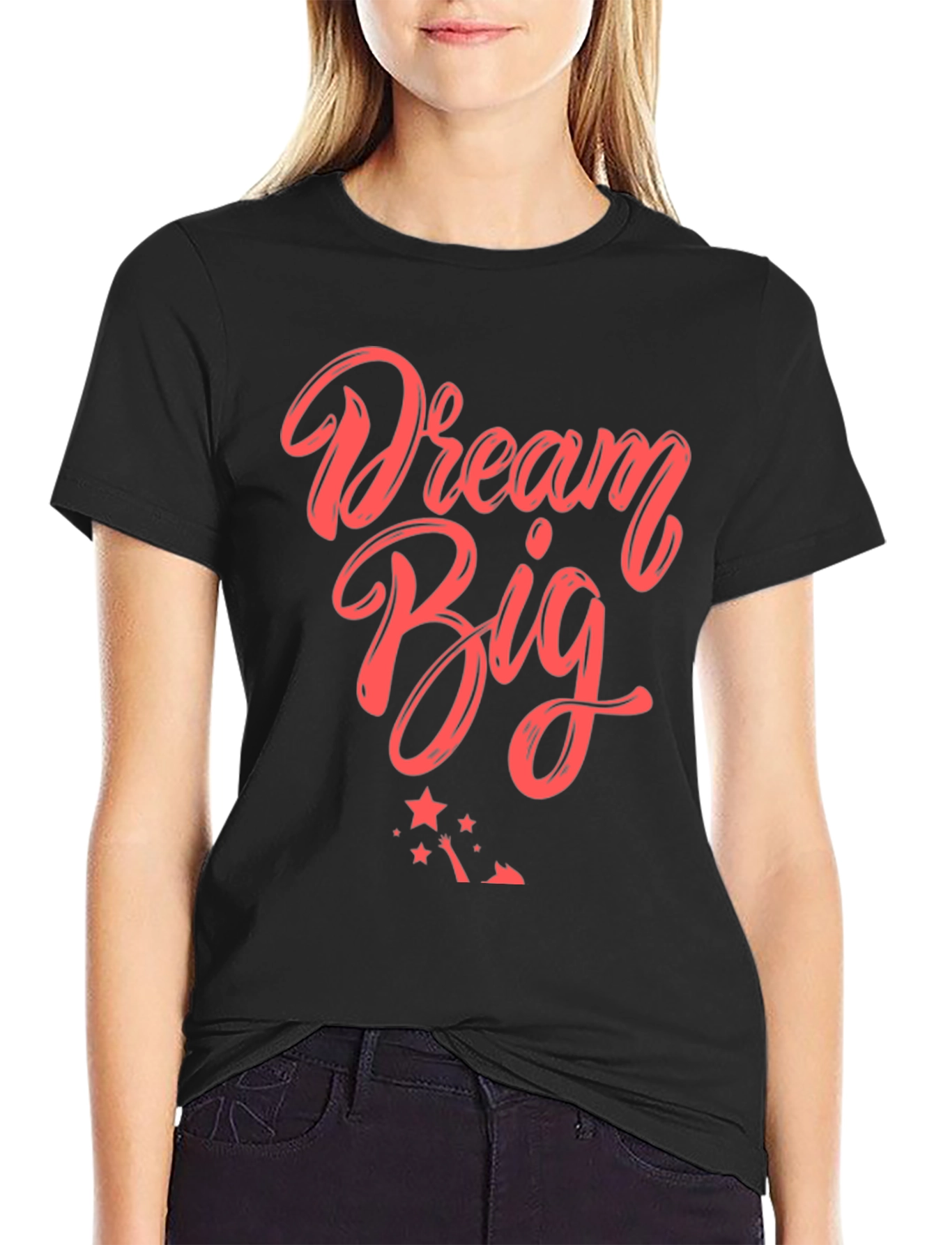Black Dream Big Graphic Tee - Black T-Shirt view 2