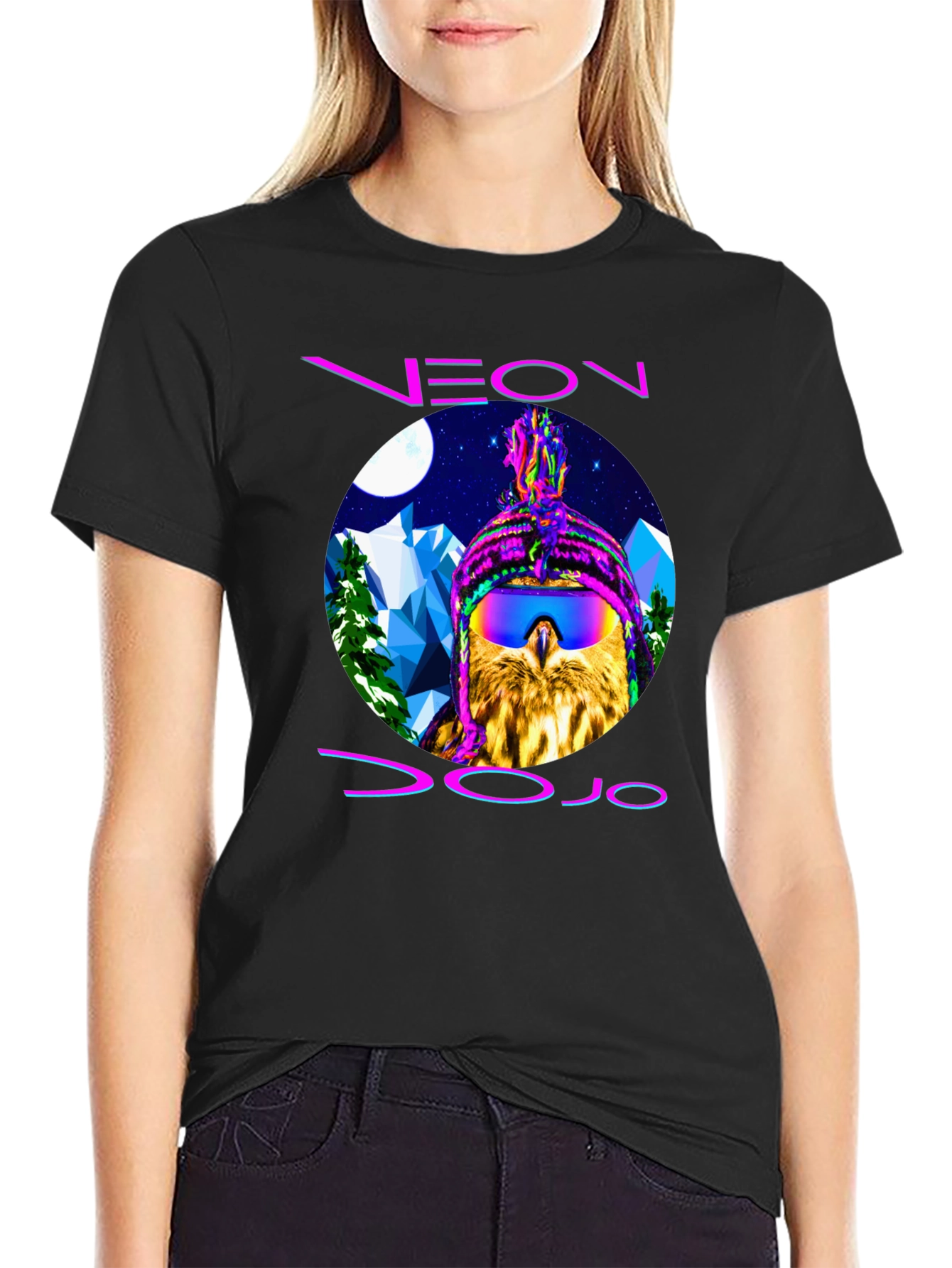 Neon Dojo Owl T-Shirt - Graphic Print Tee - 2
