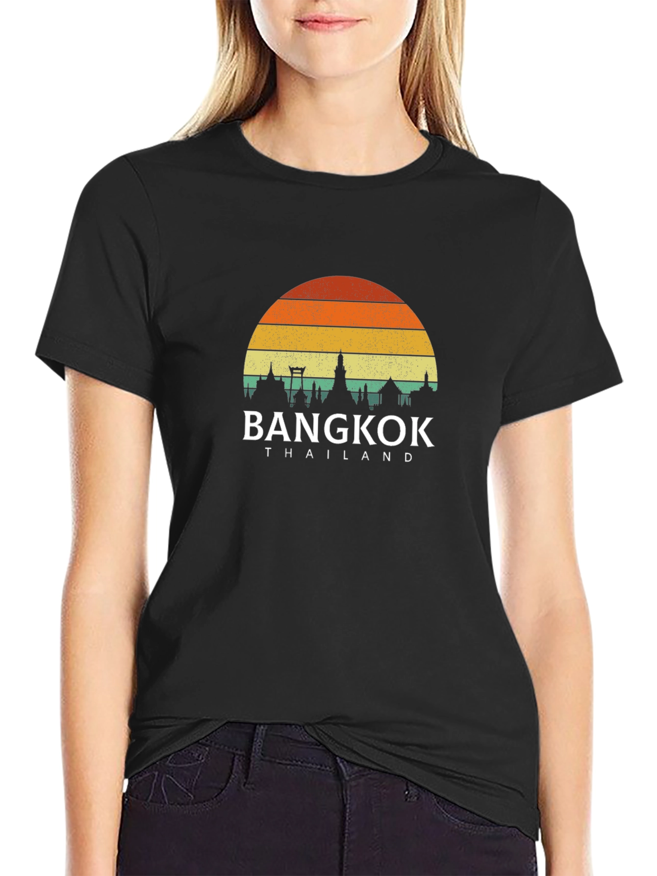 Black Bangkok Thailand Graphic T-Shirt view 2