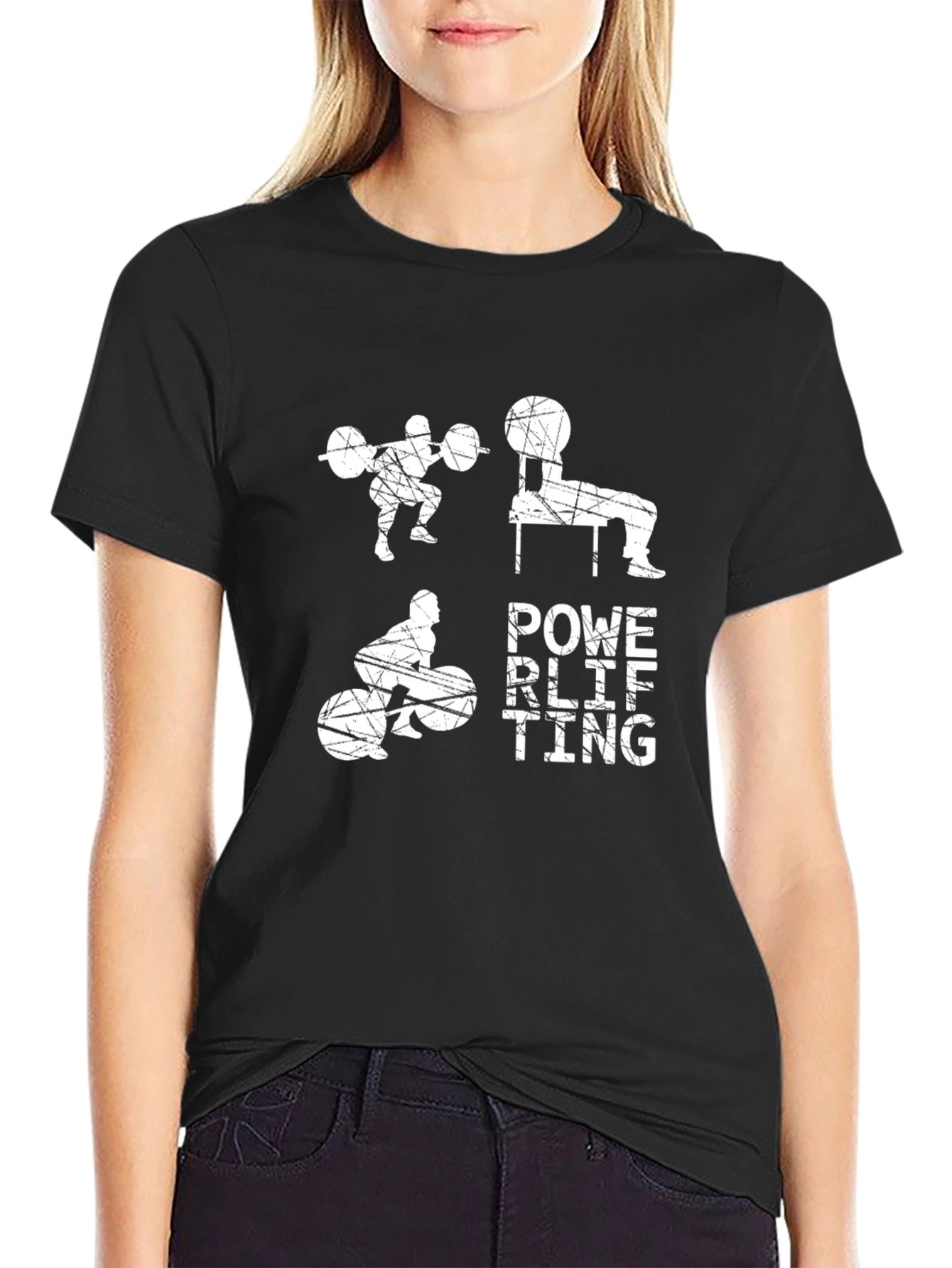 Black Powerlifting Black T-Shirt view 2