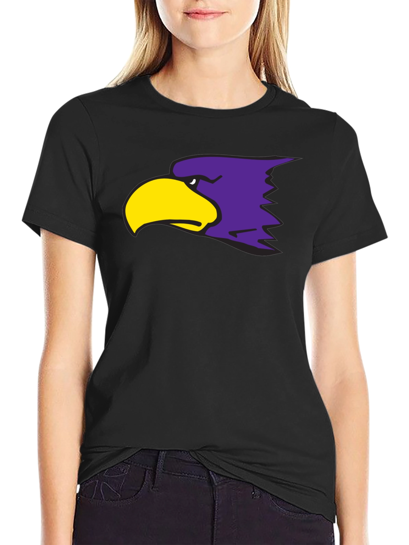 Black Bold Eagle Graphic T-Shirt - Stylish Crew Neck Tee view 2