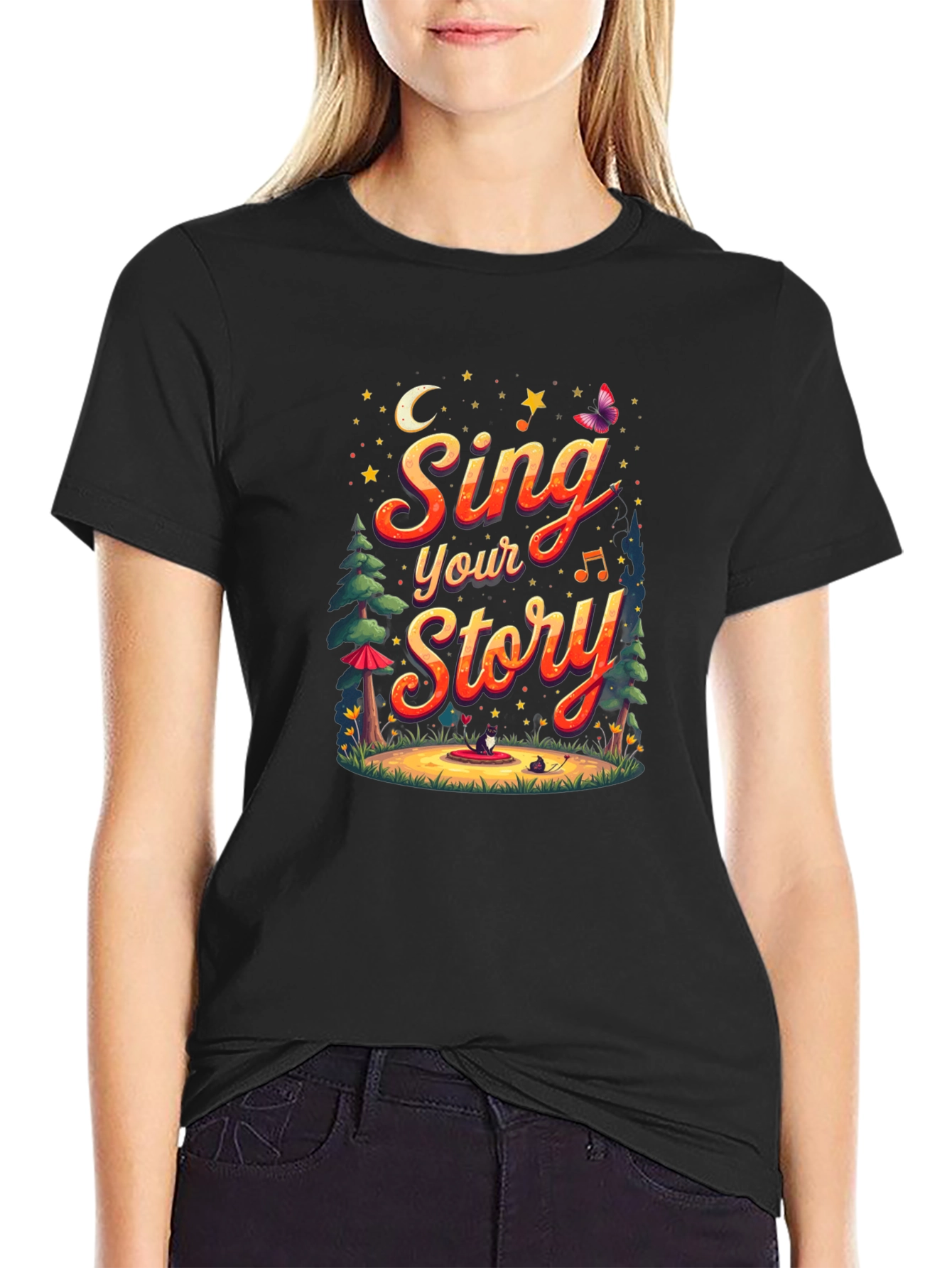 Black Sing Your Story Graphic Tee view 2