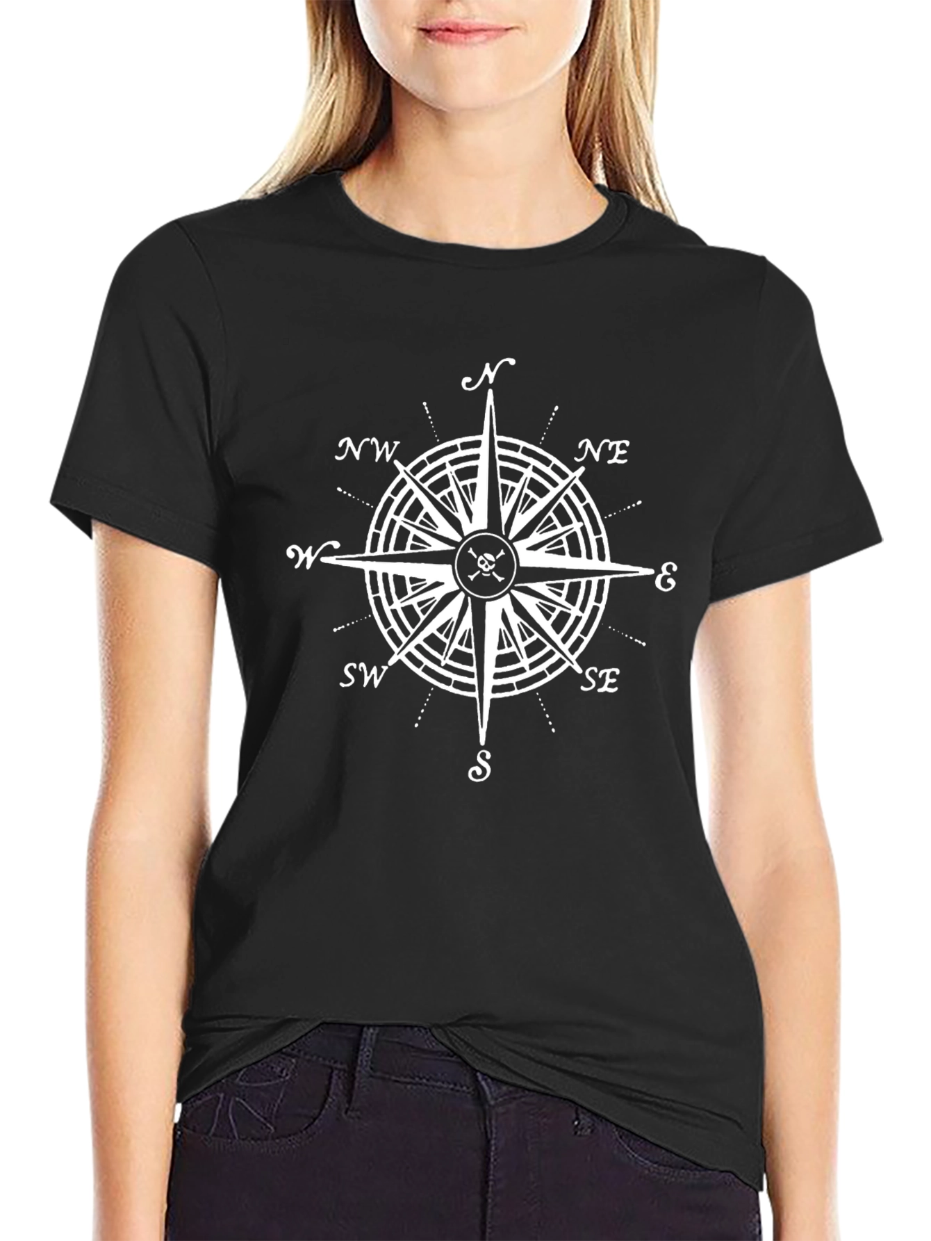 Compass Rose Graphic T-Shirt - Pirate Nautical Style - 2