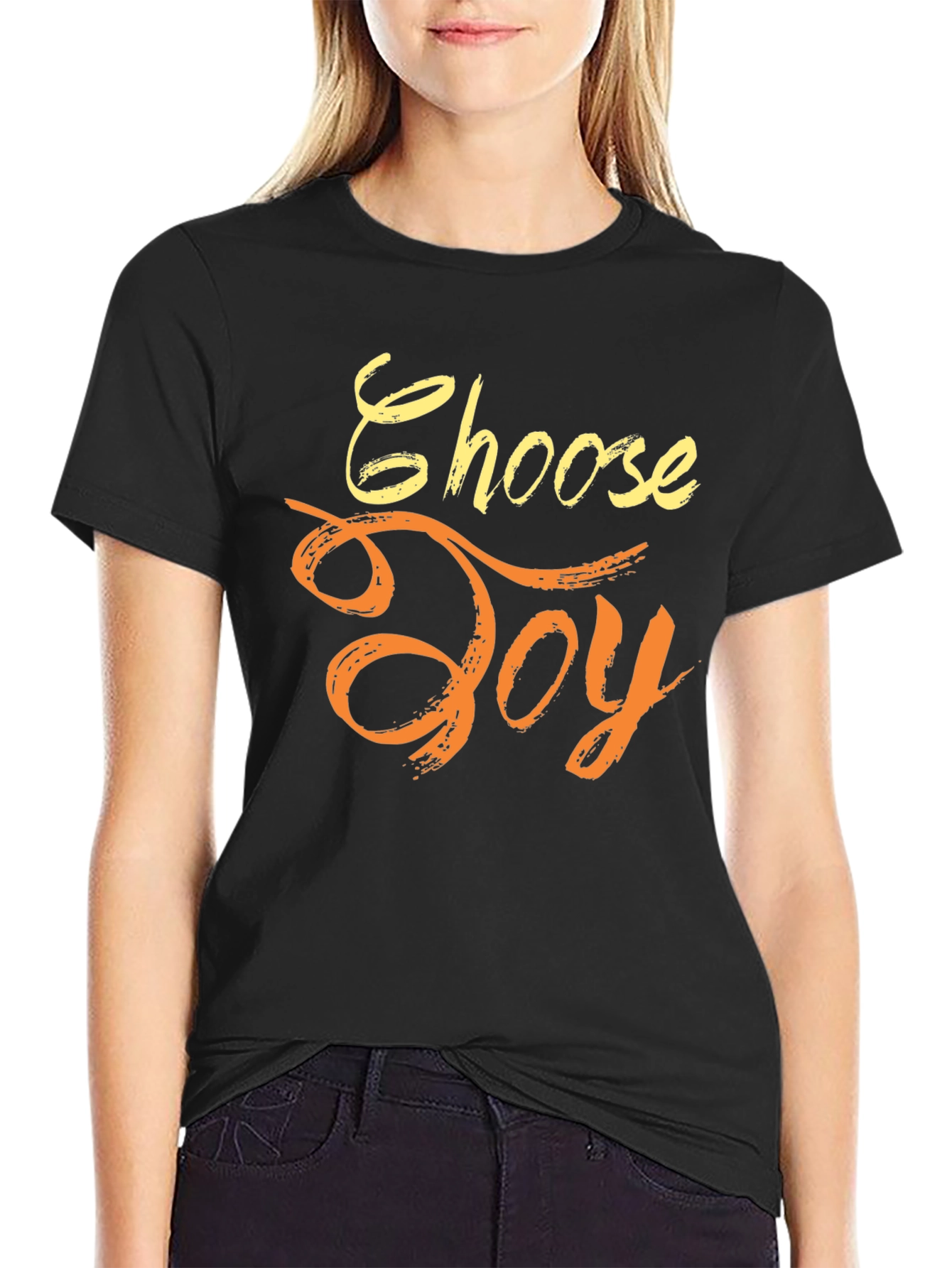 Black Choose Joy Graphic T-Shirt view 2
