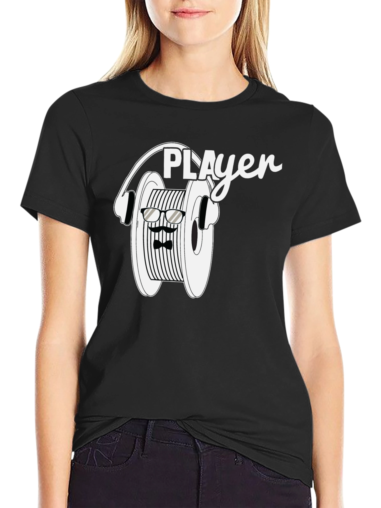 Black Cool Player Reel-to-Reel T-Shirt view 2