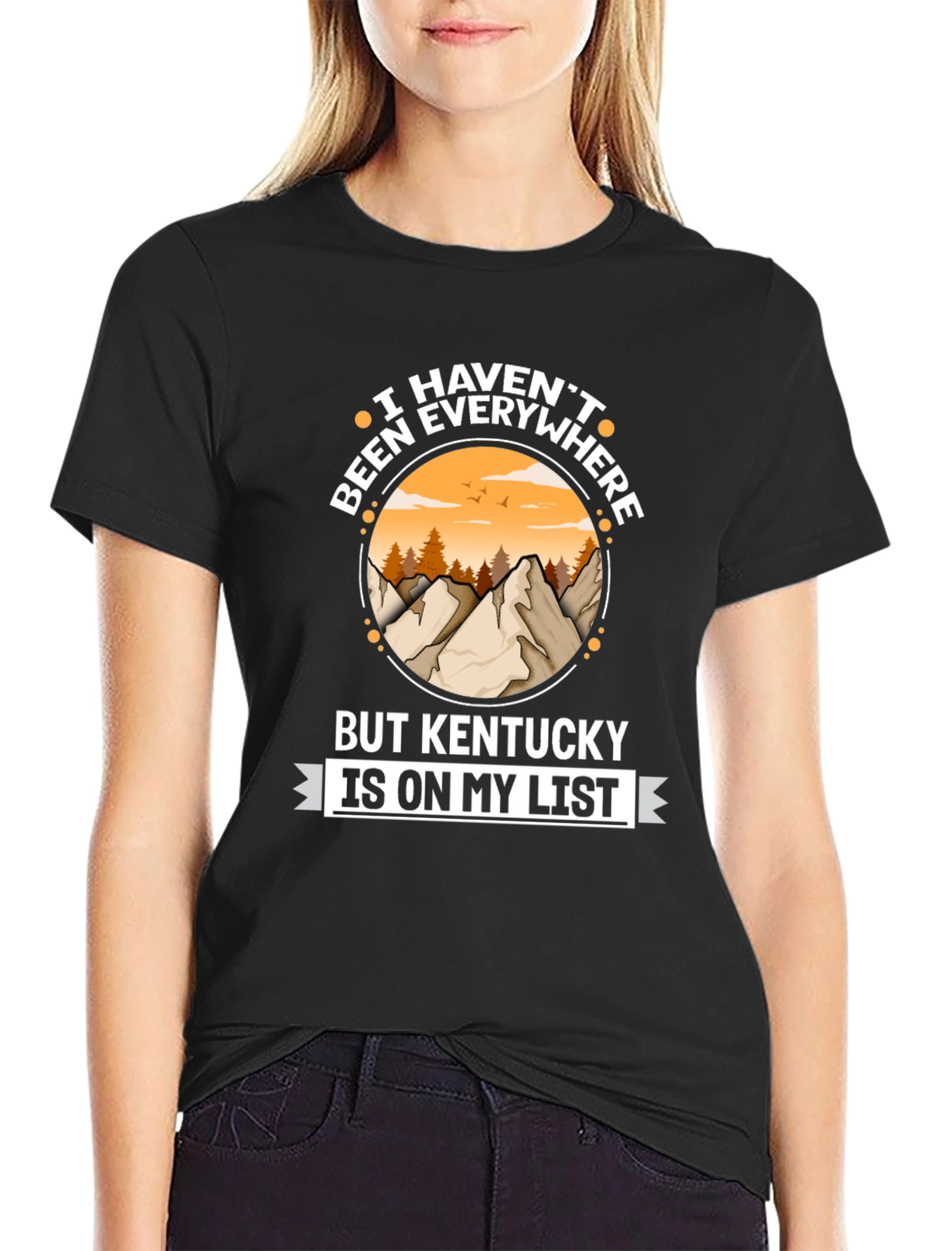 Black Kentucky Travel T-Shirt - Adventure Awaits view 2