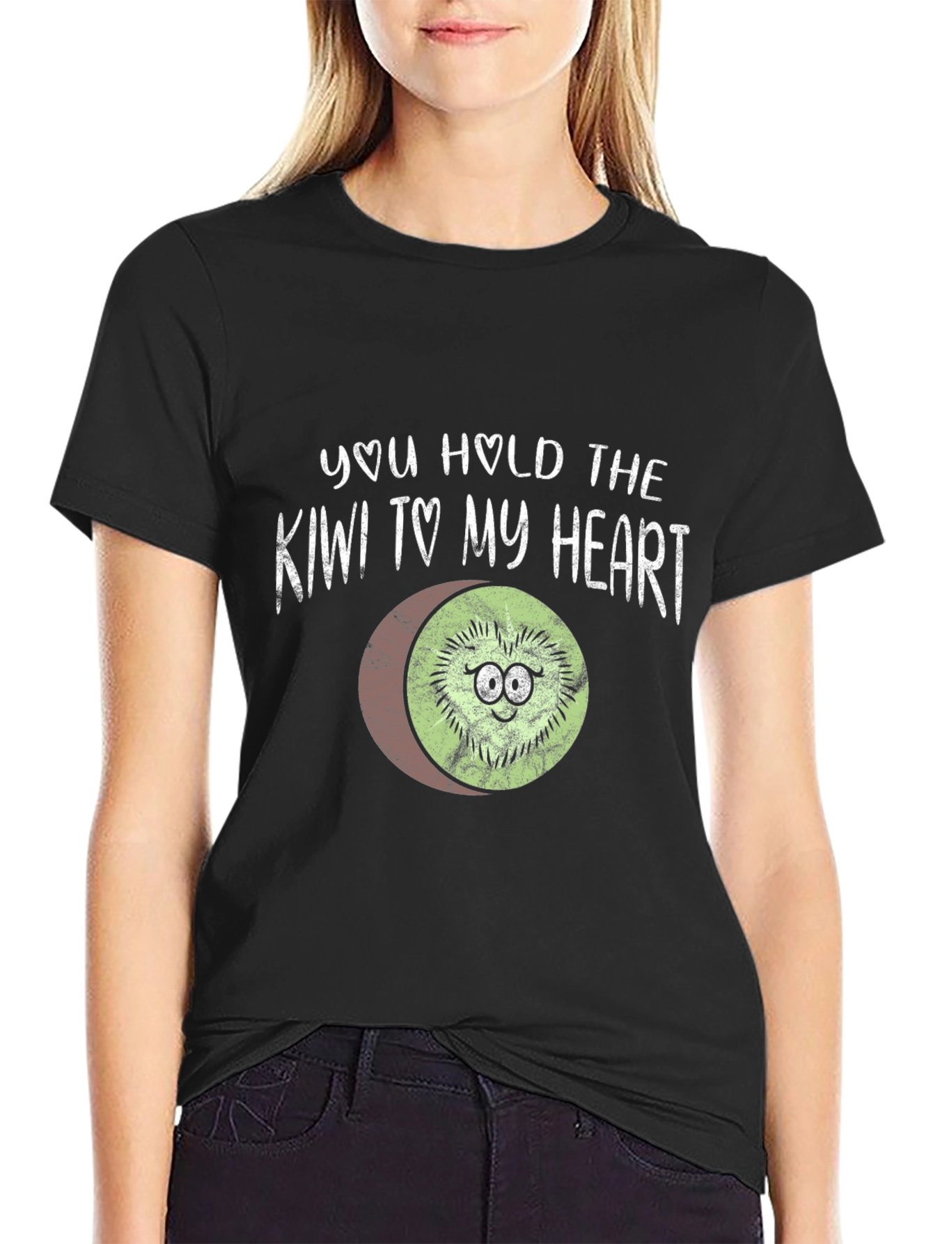 Black You Hold the Kiwi to My Heart T-Shirt view 2