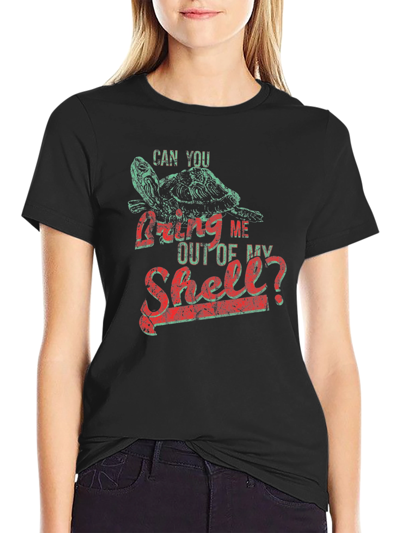 Black Turtle Graphic T-Shirt - Can You Bring Me Out of My Shell? view 2