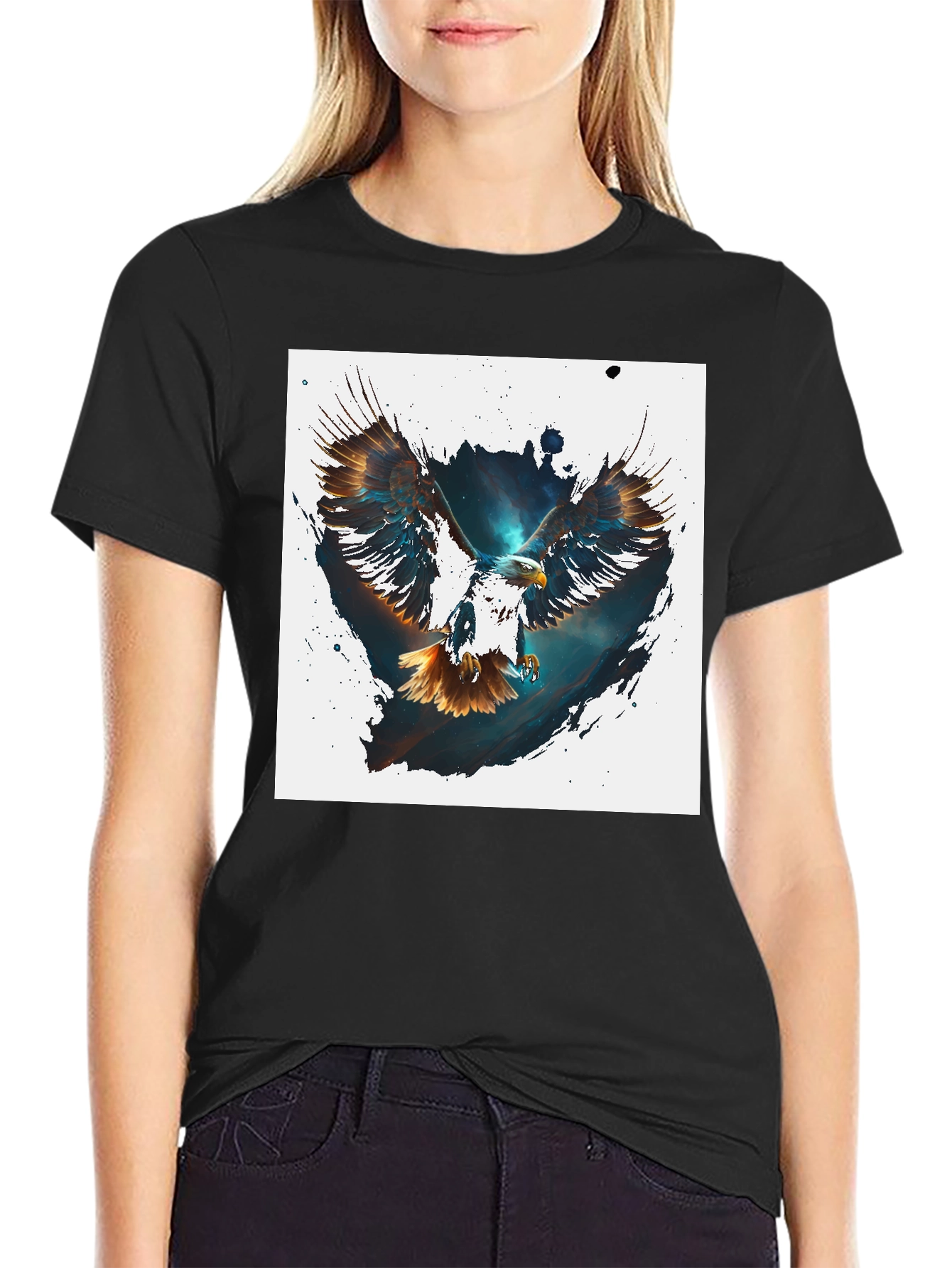 Black Eagle Graphic Tee - Men's Black T-Shirt view 2