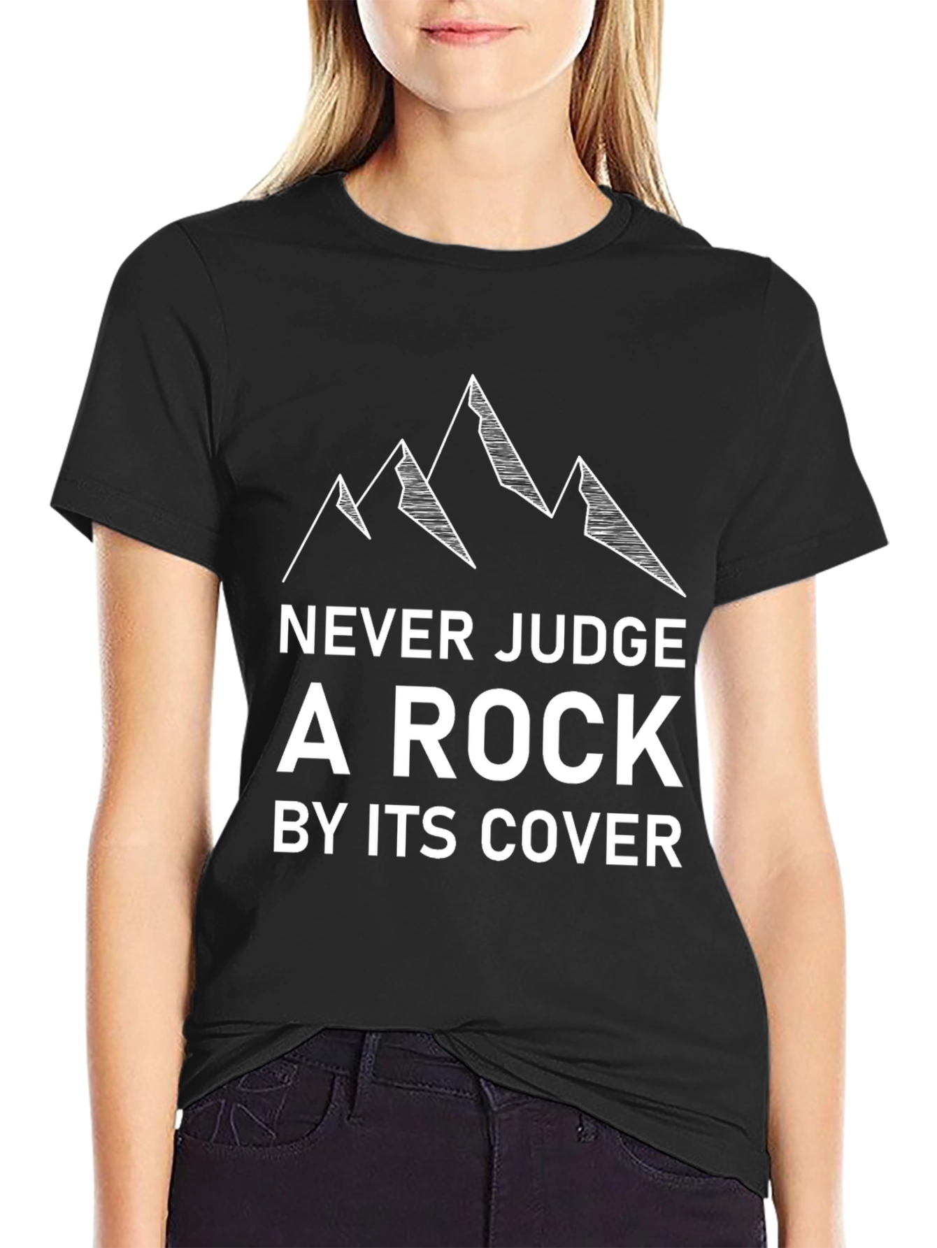 Black Never Judge a Rock T-Shirt view 2