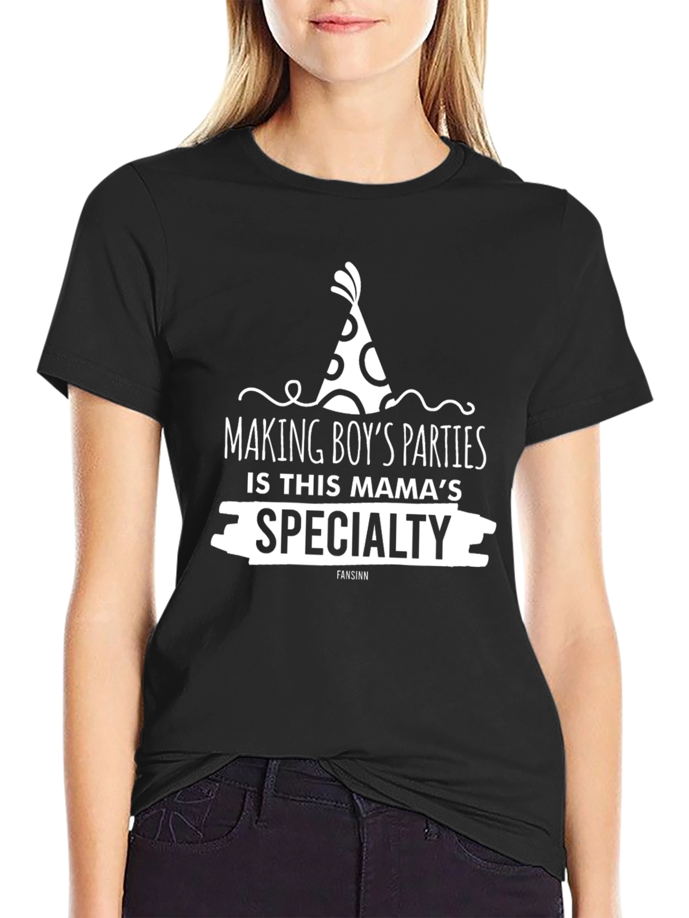 Black Making Boy's Parties Mama's Specialty T-Shirt view 2
