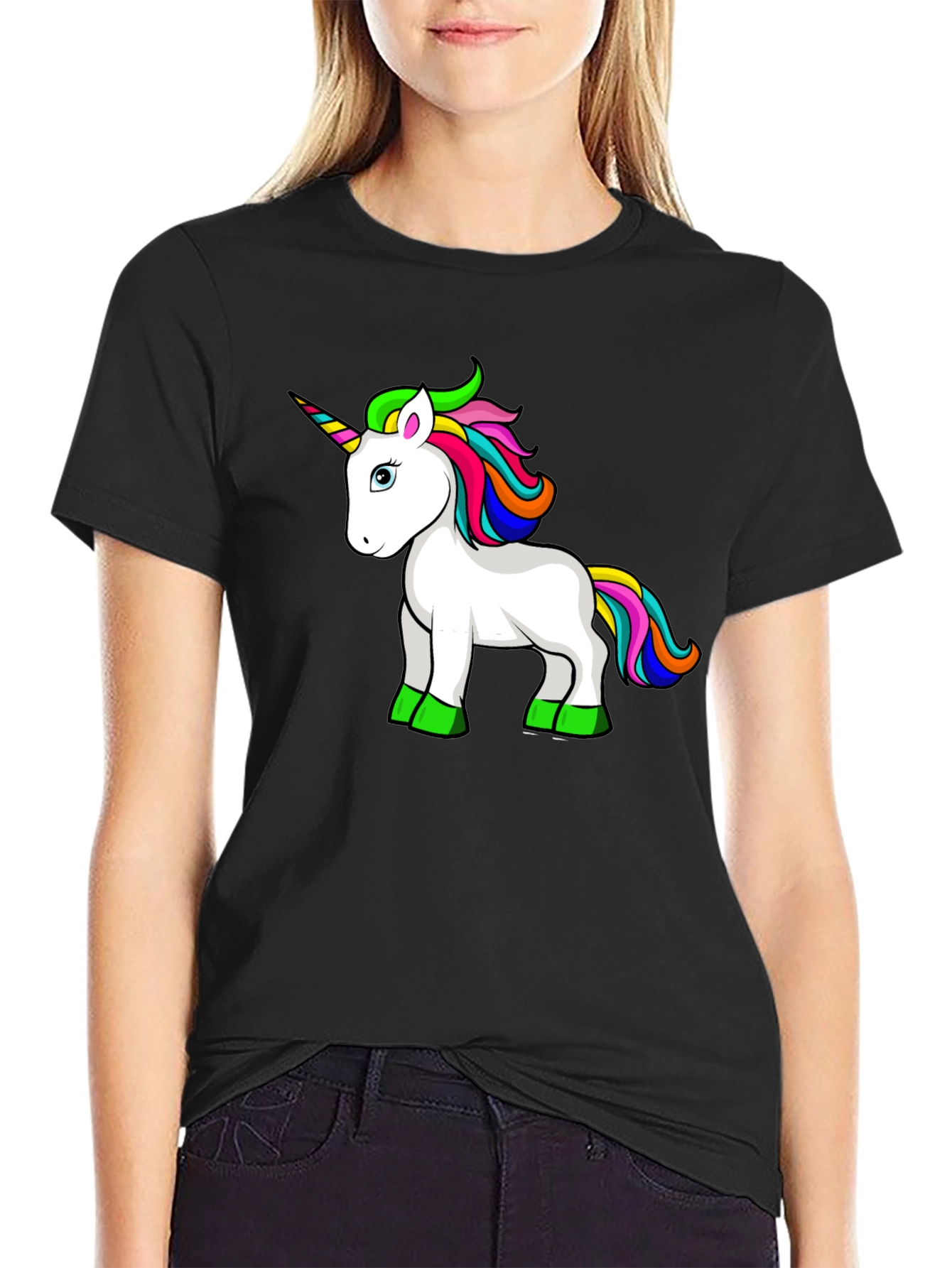 Black Unicorn Graphic Tee - Fun & Stylish Black T-Shirt view 2