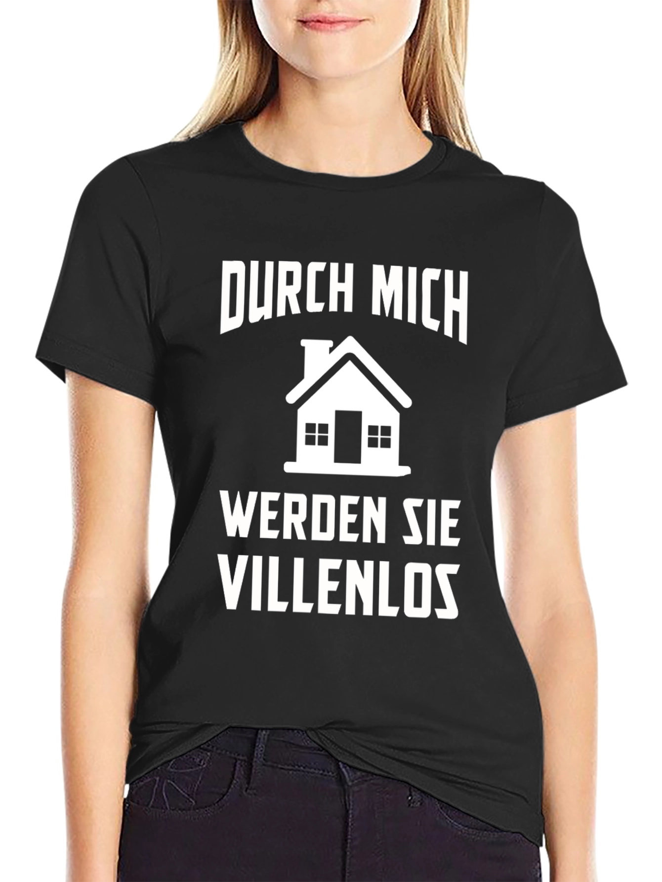 Black Durch Mich Werden Sie Villenlos T-Shirt view 2