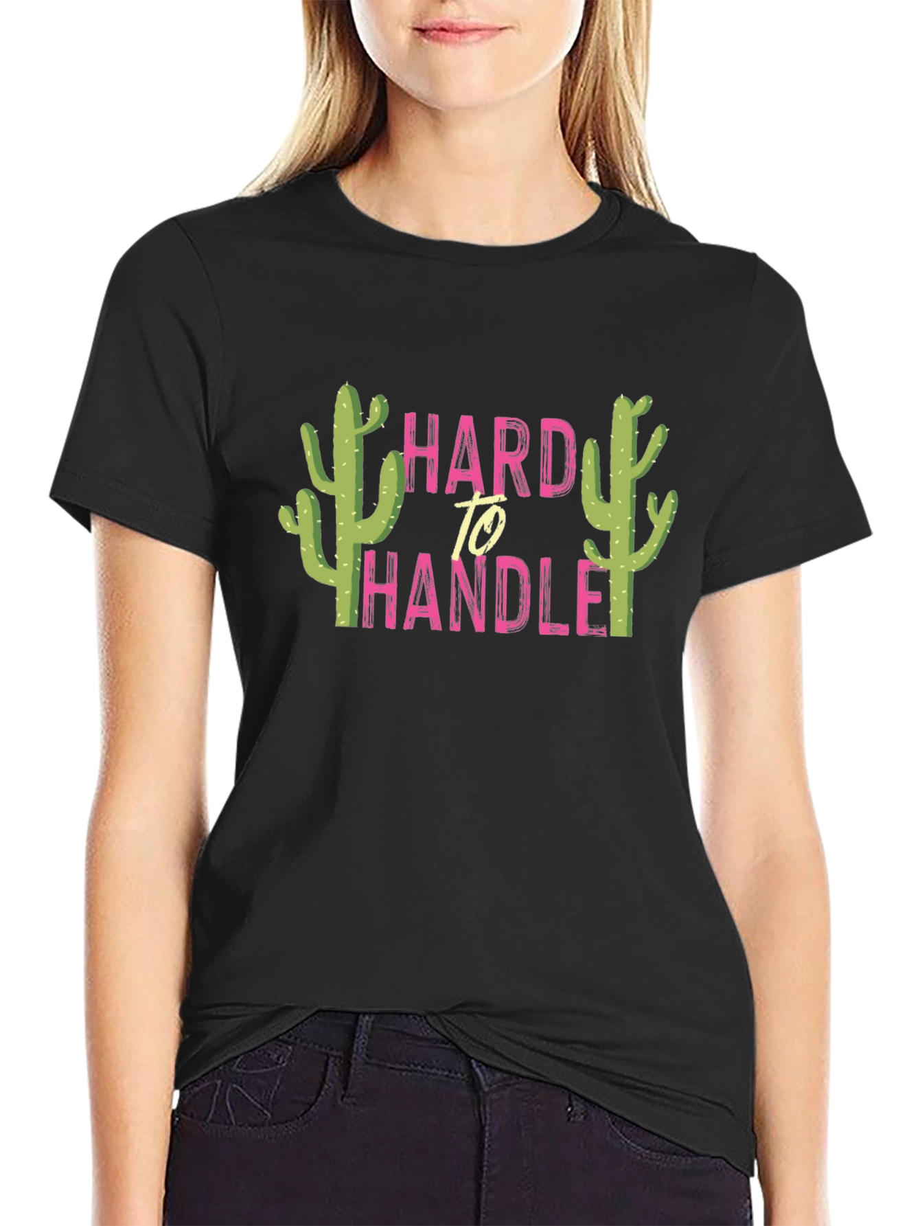 Black Hard To Handle Cactus Graphic Tee - Black view 2