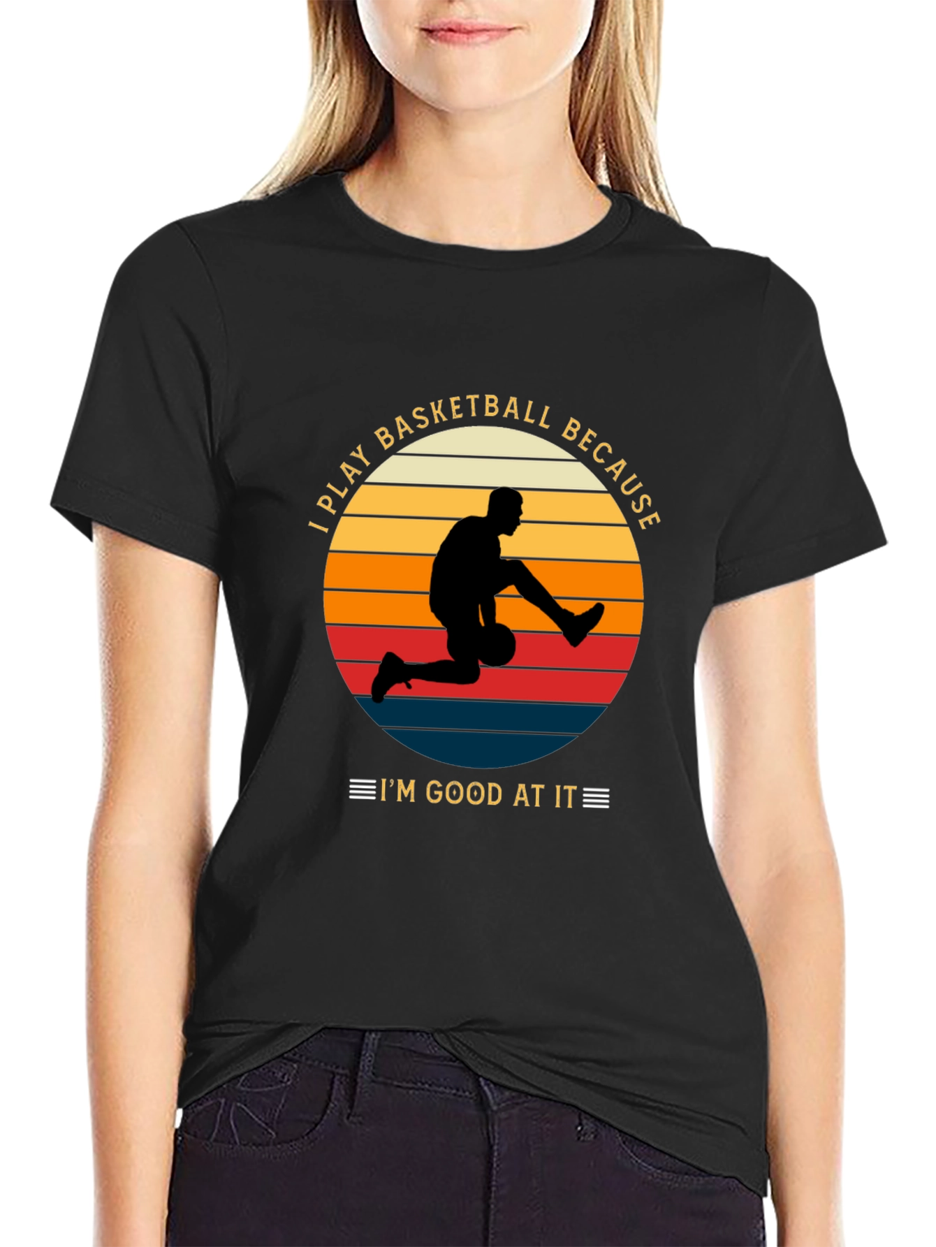 Black Basketball Player Graphic T-Shirt, I'm Good At It view 2