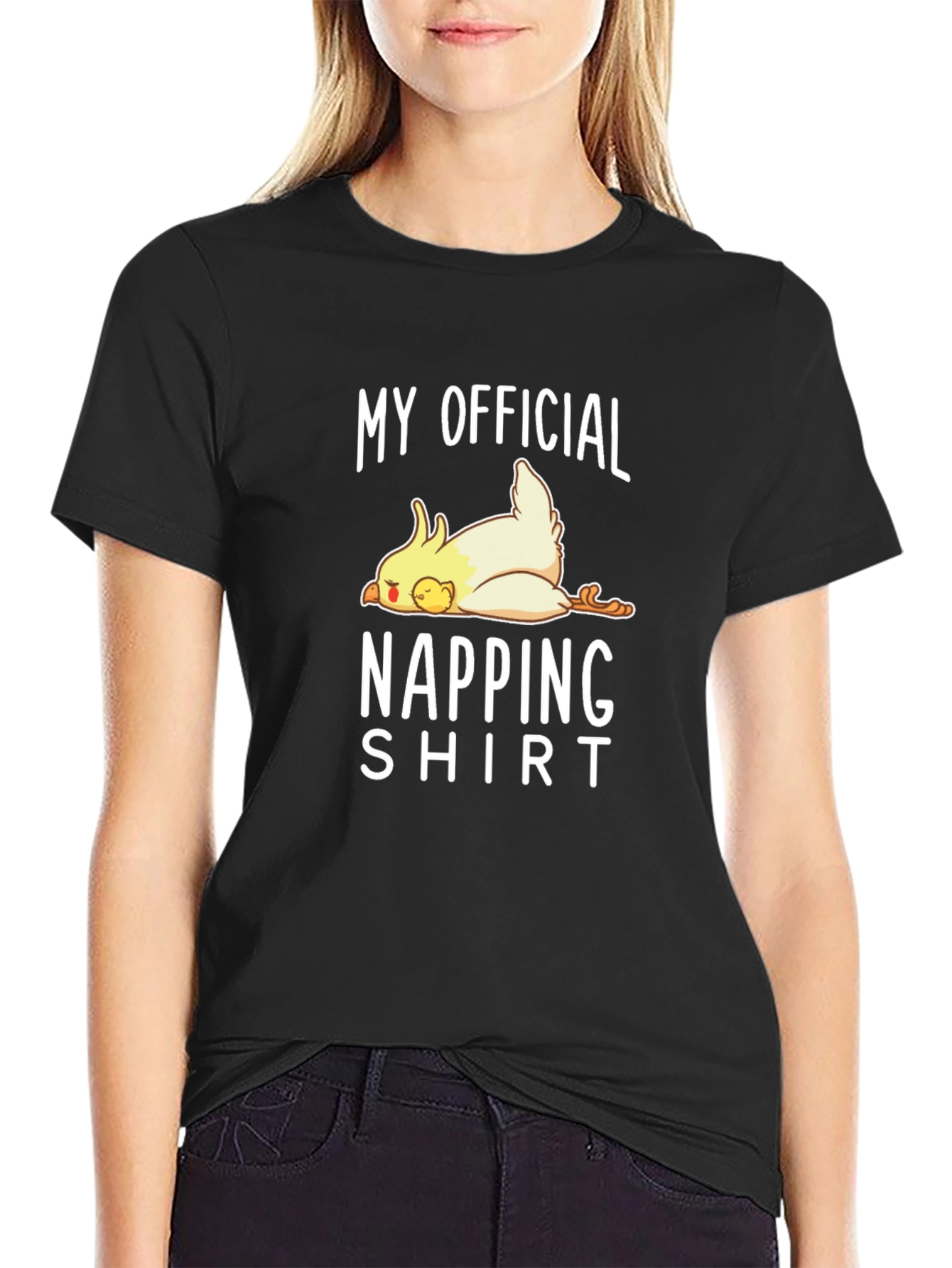 Black My Official Napping Shirt - Funny Cockatiel Tee view 2