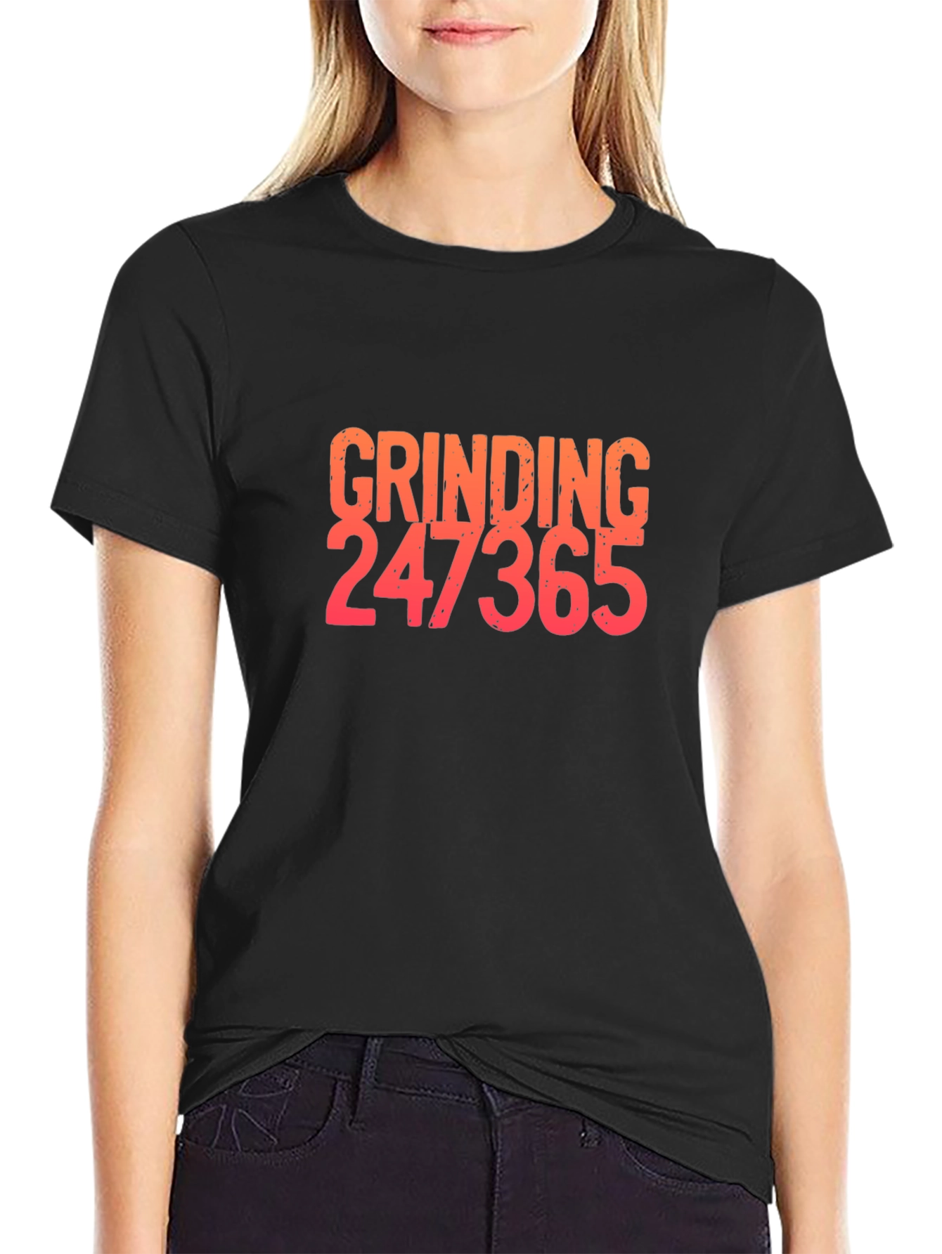 Black Grinding 247365 Graphic Tee - Black Cotton Blend Shirt view 2