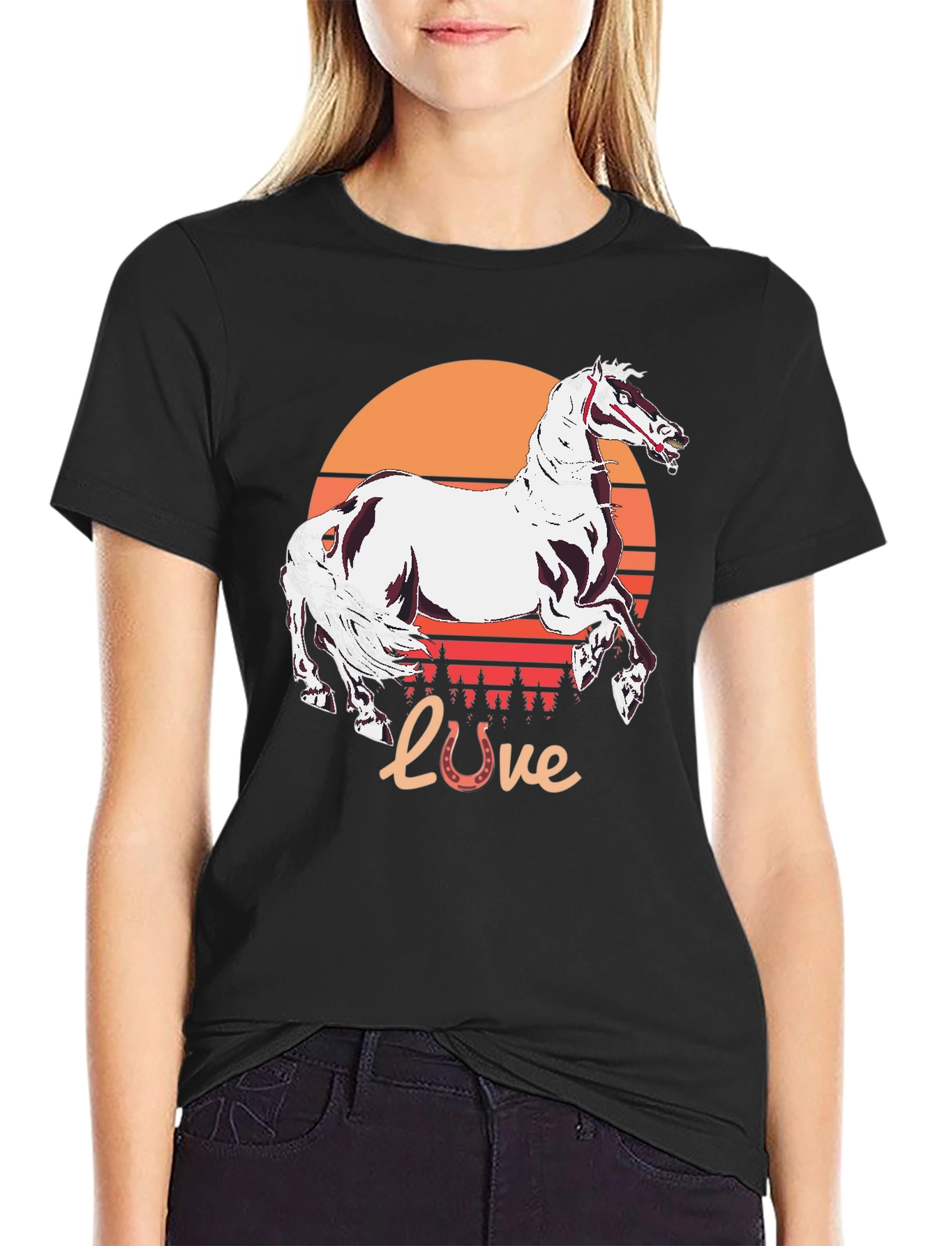 Horse Love Sunset Graphic Tee - 2