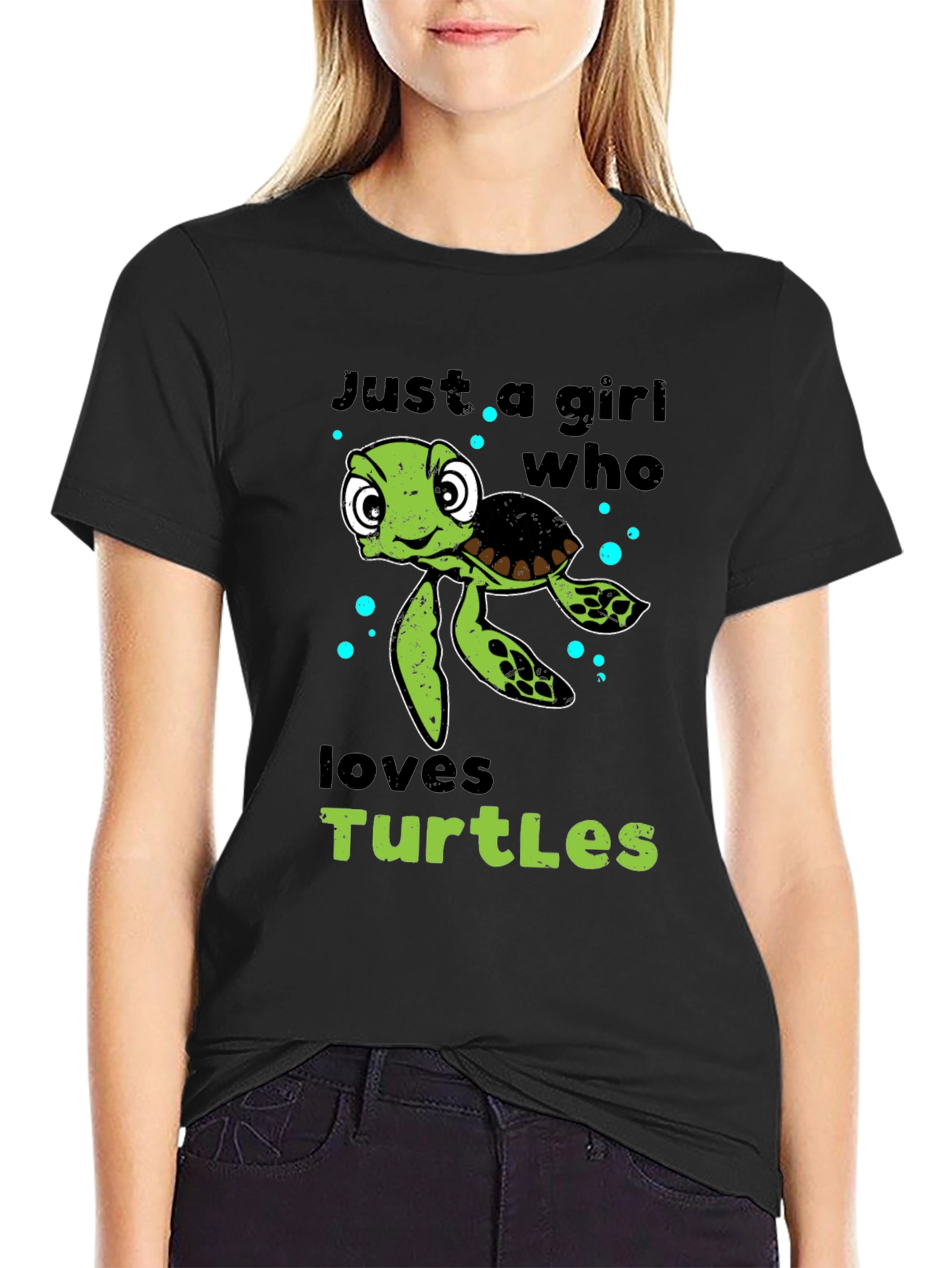 Black Girl Who Loves Turtles T-Shirt view 2