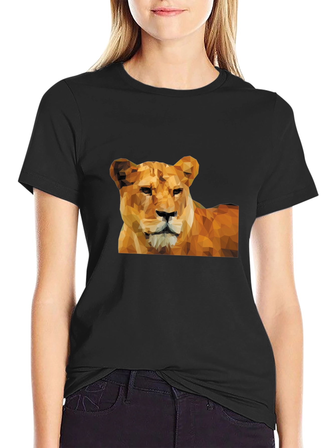 Black Lioness Graphic Print Black T-Shirt view 2