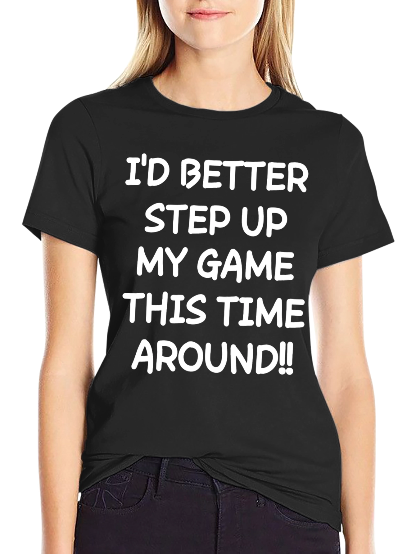 Black Step Up My Game Black Graphic Tee view 2