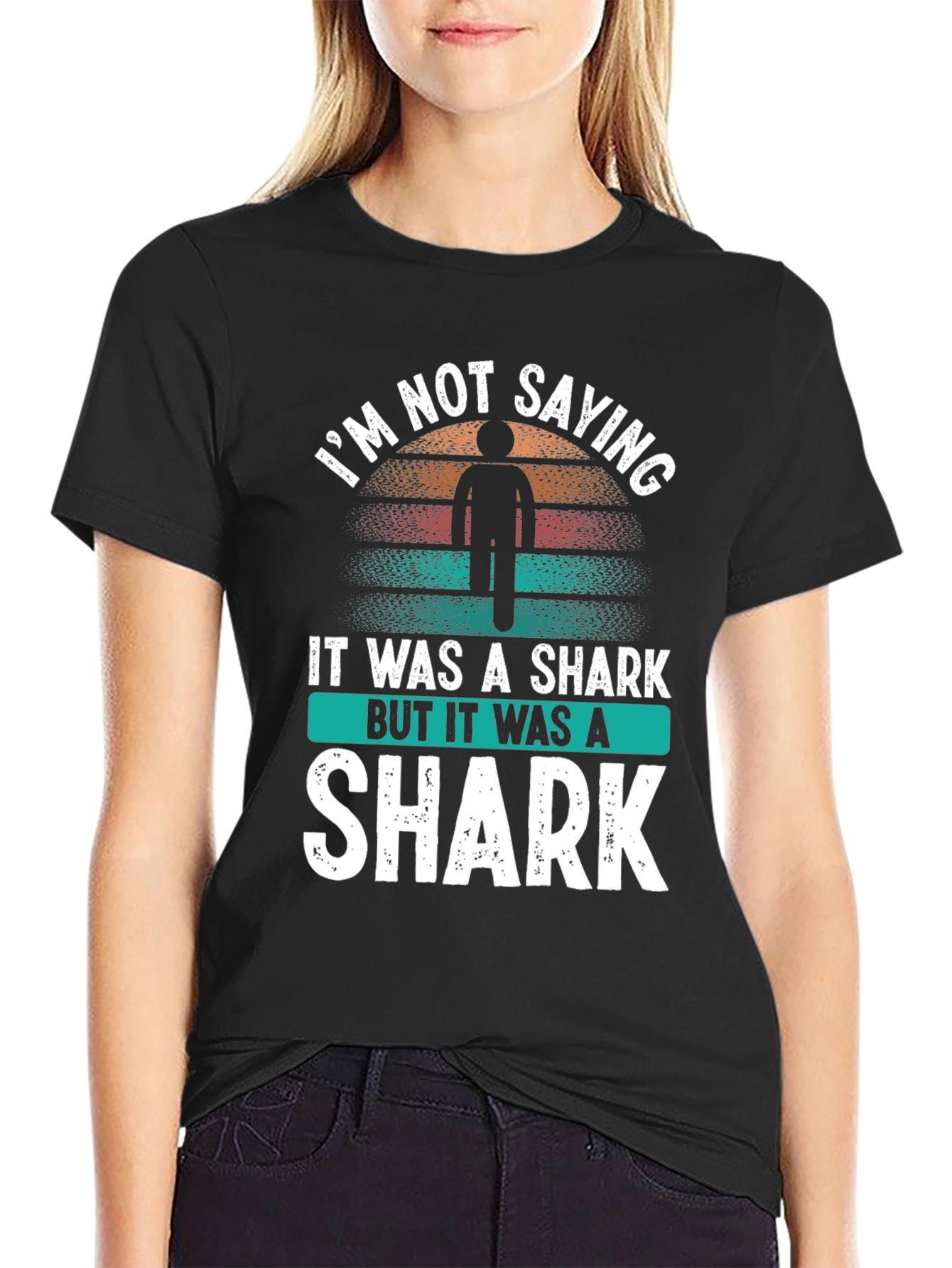Black I'm Not Saying Shark T-Shirt view 2