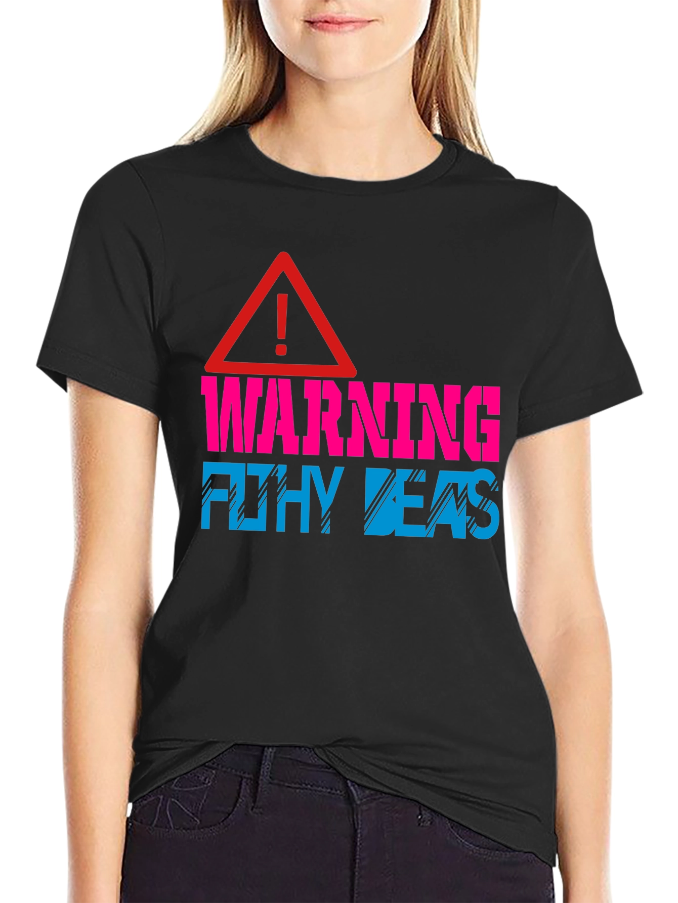 Black Warning Filthy Beast Novelty T-Shirt view 2
