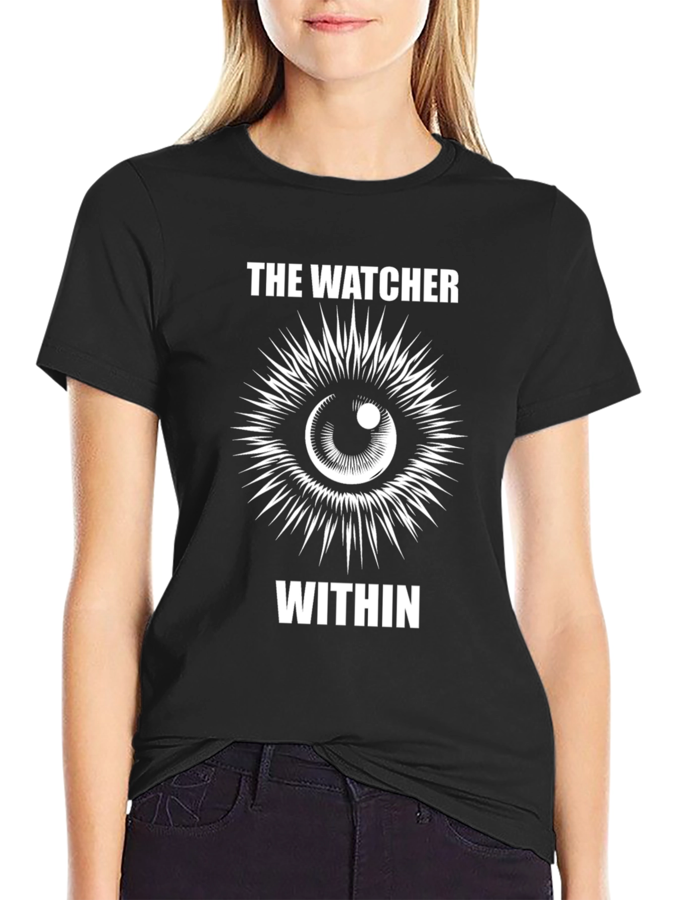 Black The Watcher Within Graphic T-Shirt view 2