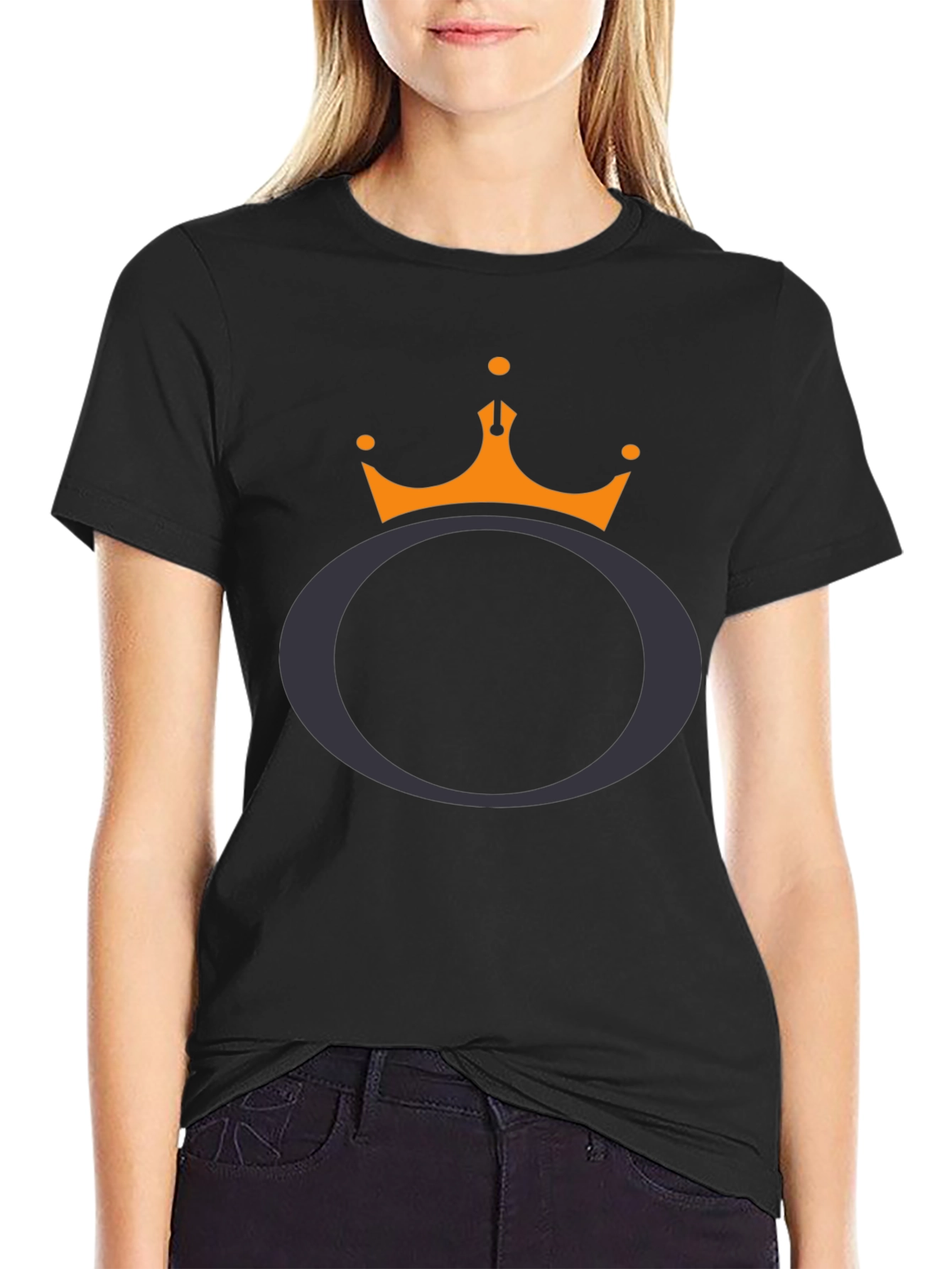 Black King Crown Letter O Black Tee view 2