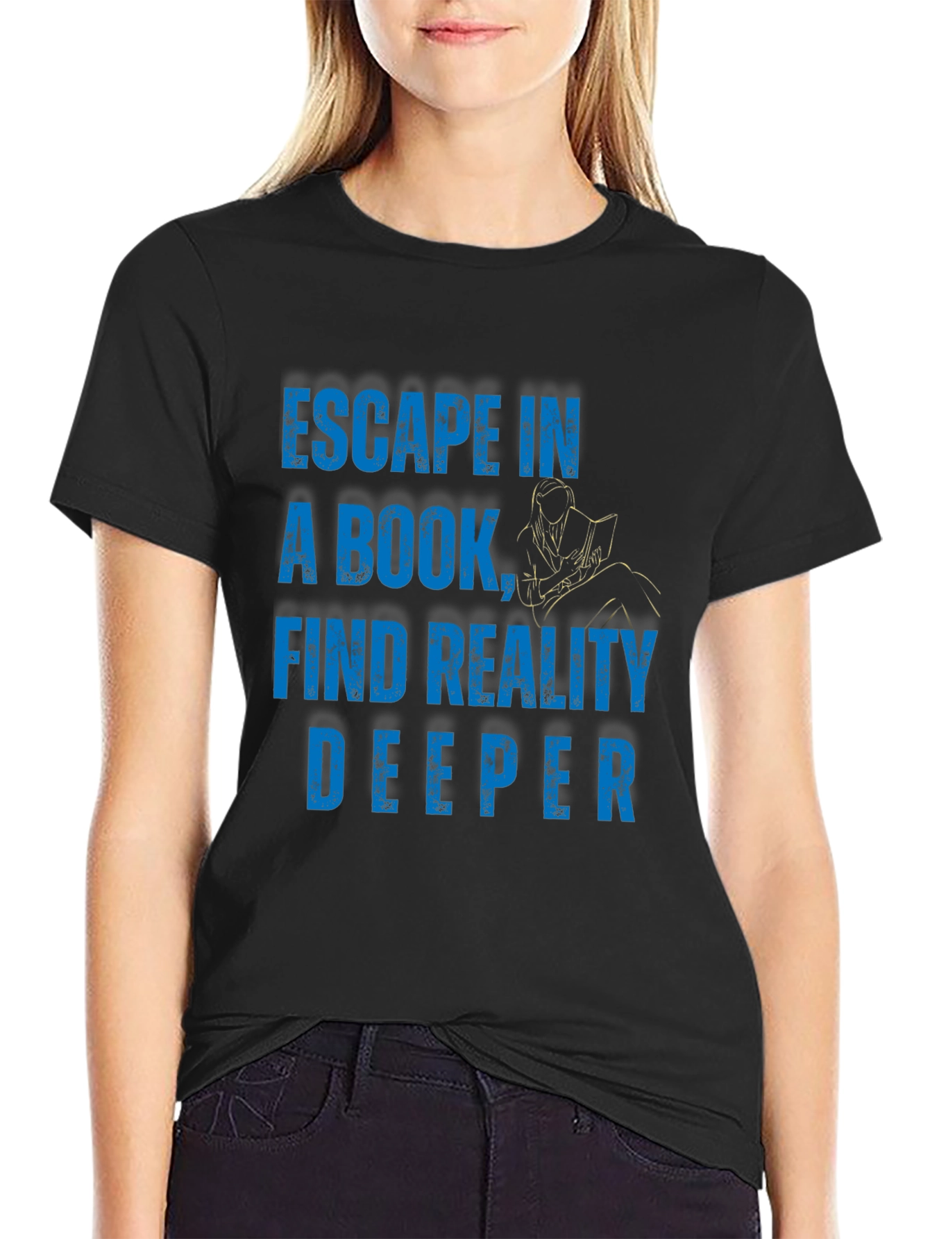 Black Escape in a Book T-Shirt - Reader's Delight view 2