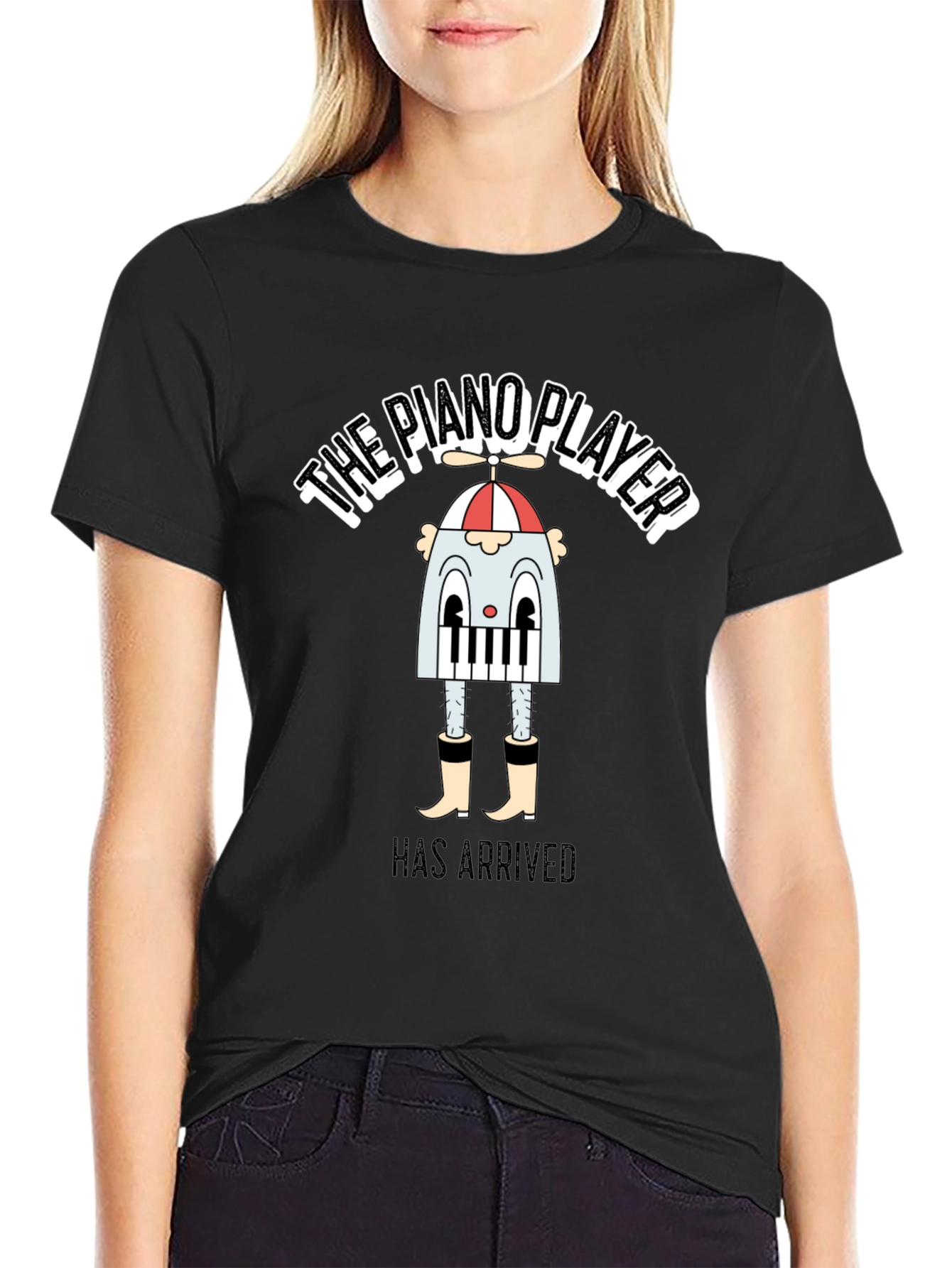 Black The Piano Player Has Arrived T-Shirt view 2