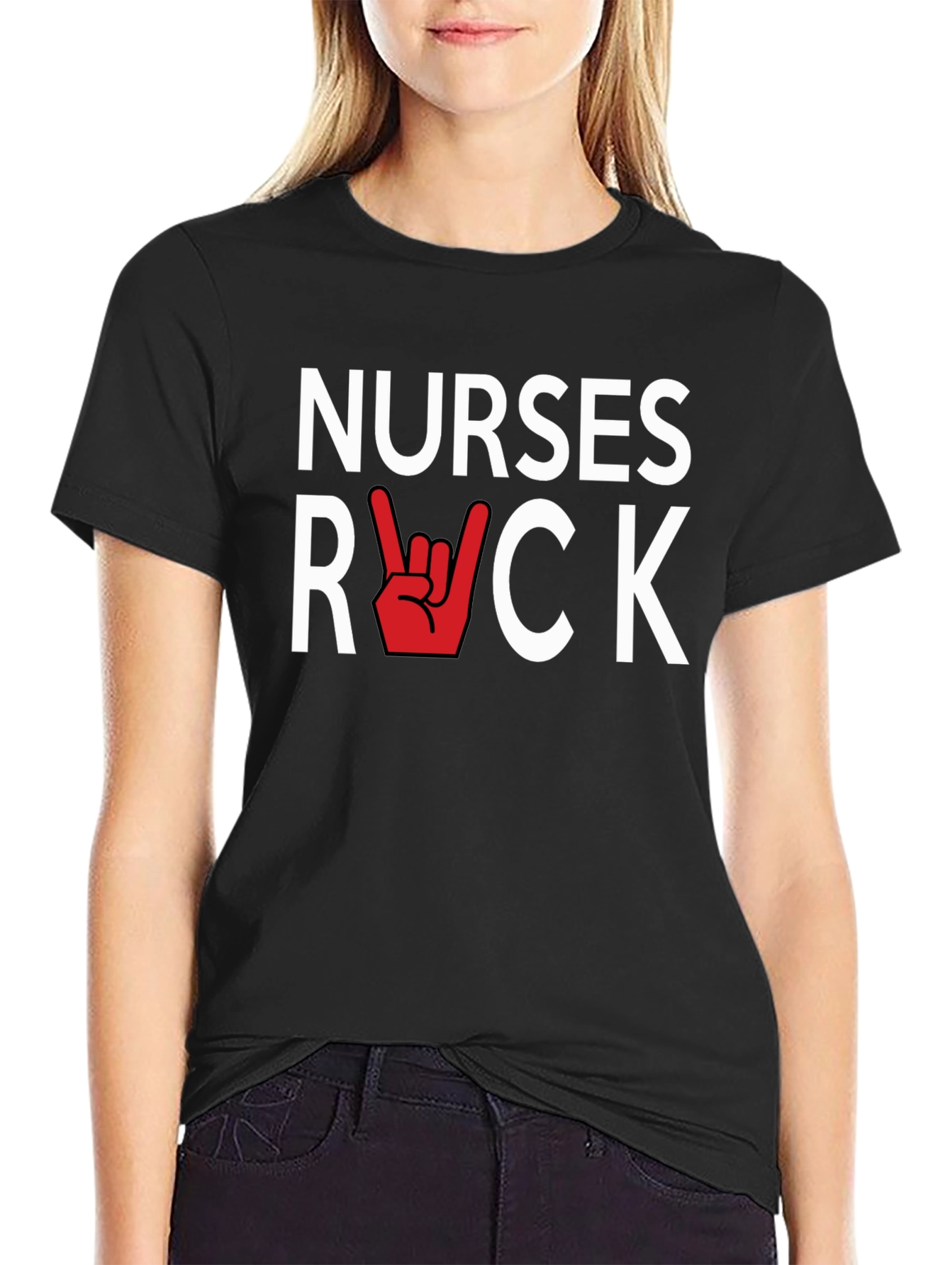Black Nurses Rock Graphic Tee - Stylish & Comfortable view 2