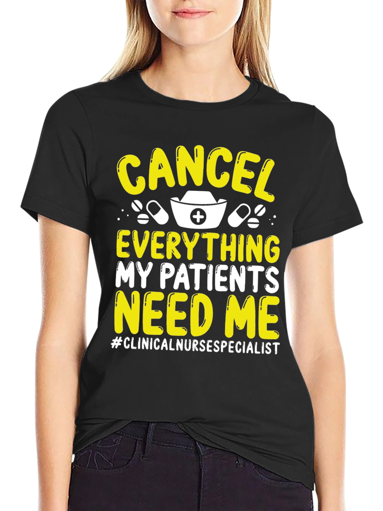 Black Cancel Everything Nurse T-Shirt view 2