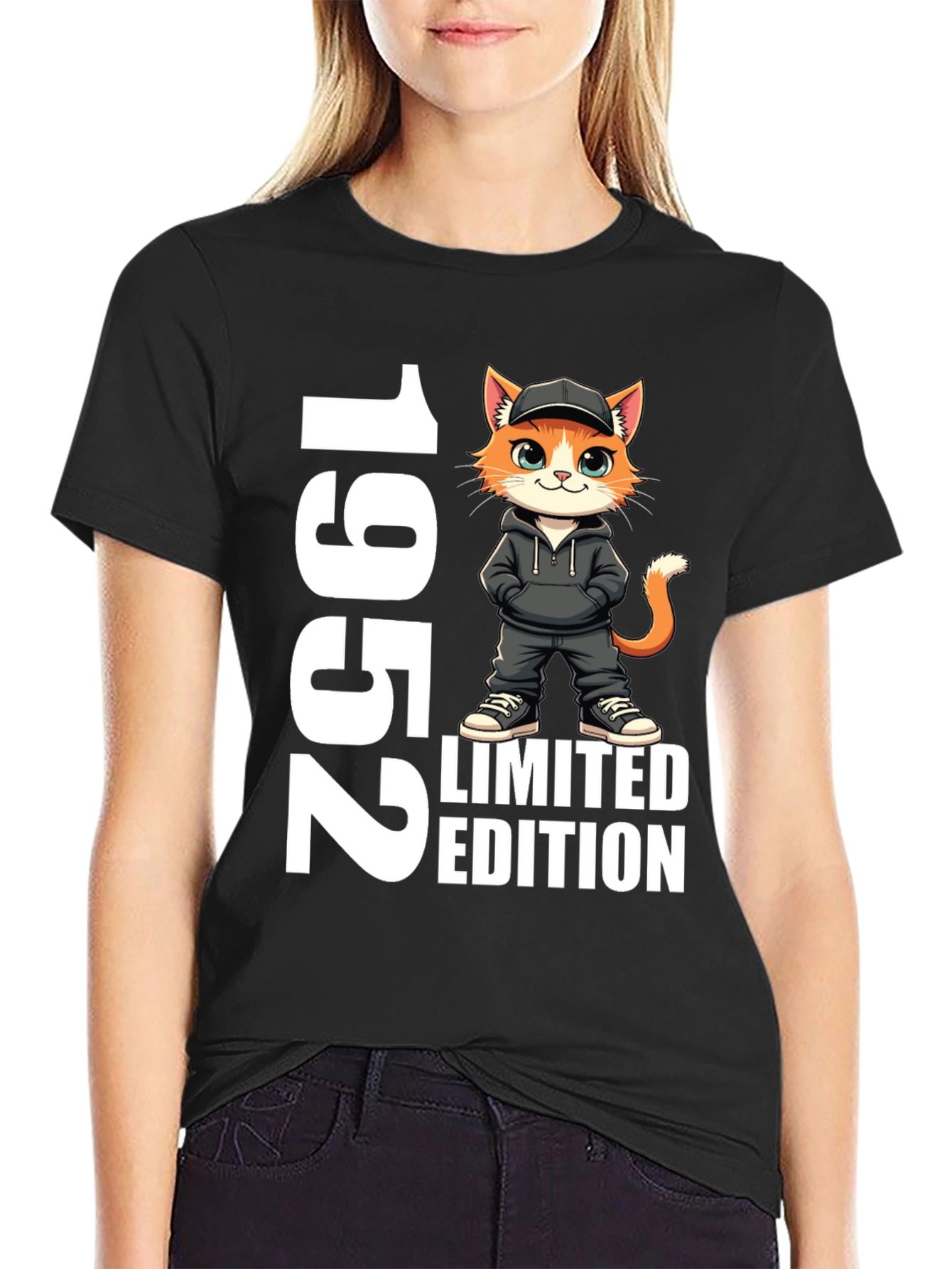 Black 1952 Limited Edition Cat T-Shirt view 2