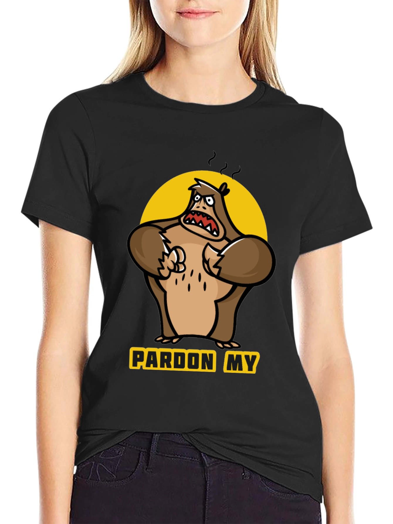 Black Pardon My Angry Yeti T-Shirt view 2