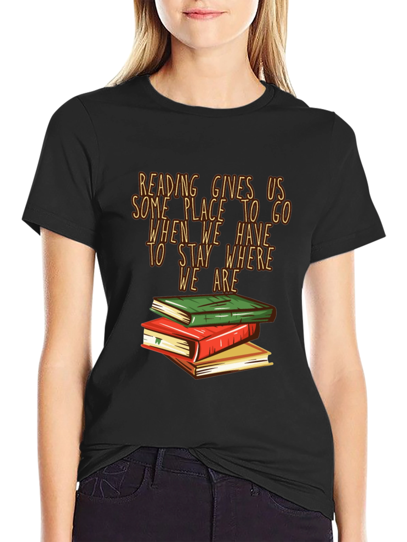 Black Reading Gives Us T-Shirt - Book Lover Tee view 2