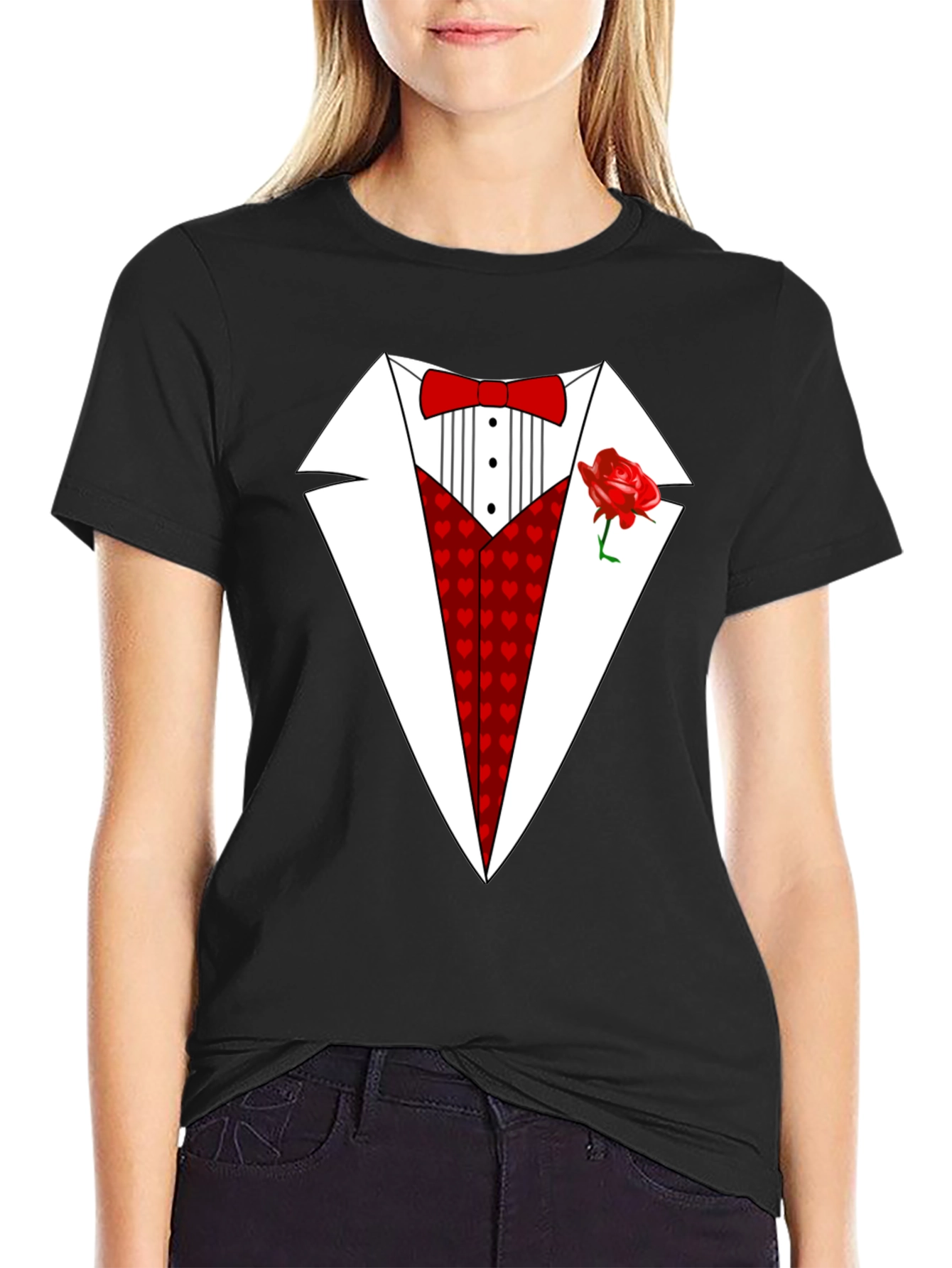 Black Heart Tuxedo T-Shirt - Valentine's Day Ready view 2