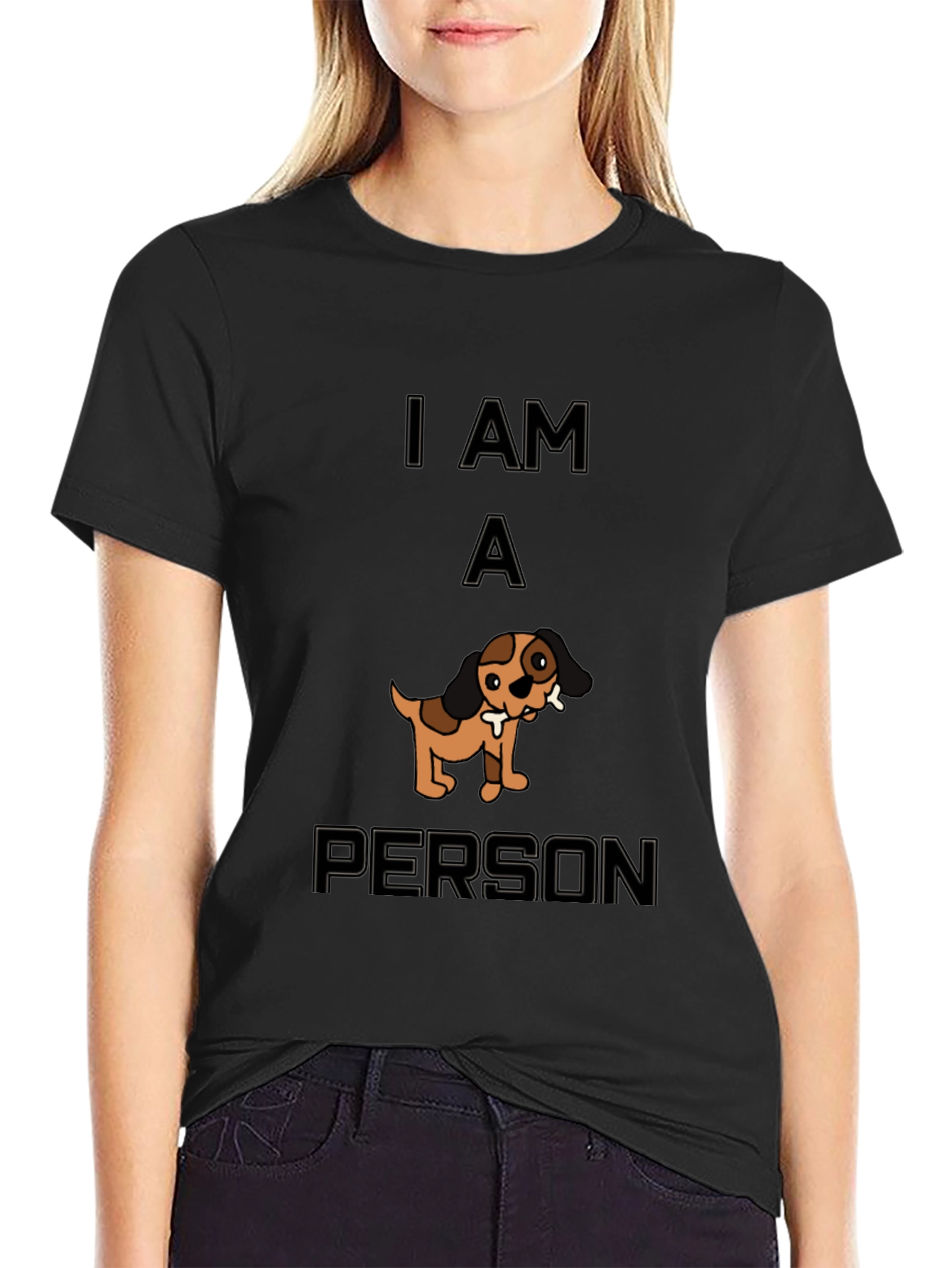 Black I Am A Dog Person T-Shirt view 2