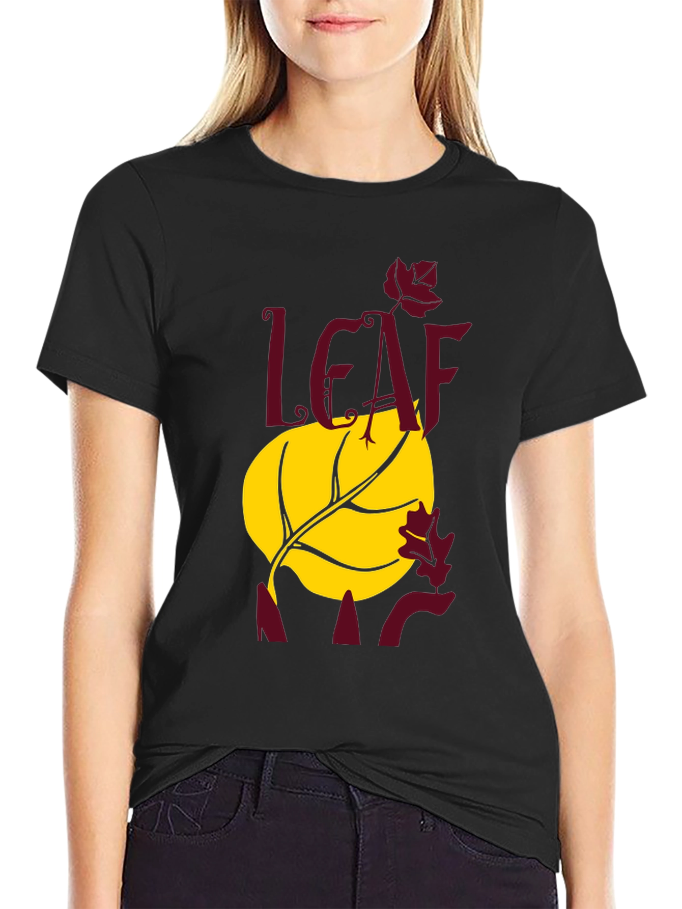 Black Leaf It All Behind Graphic Tee view 2