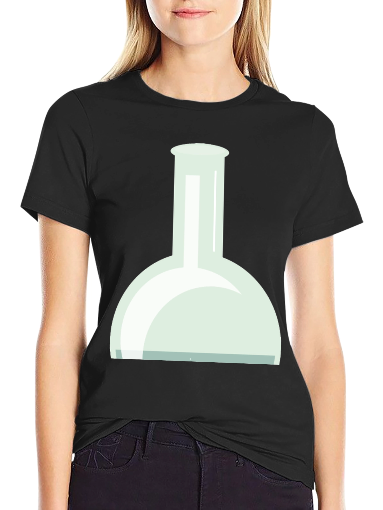 Black Science Flask Graphic Tee - Black Cotton T-Shirt view 2