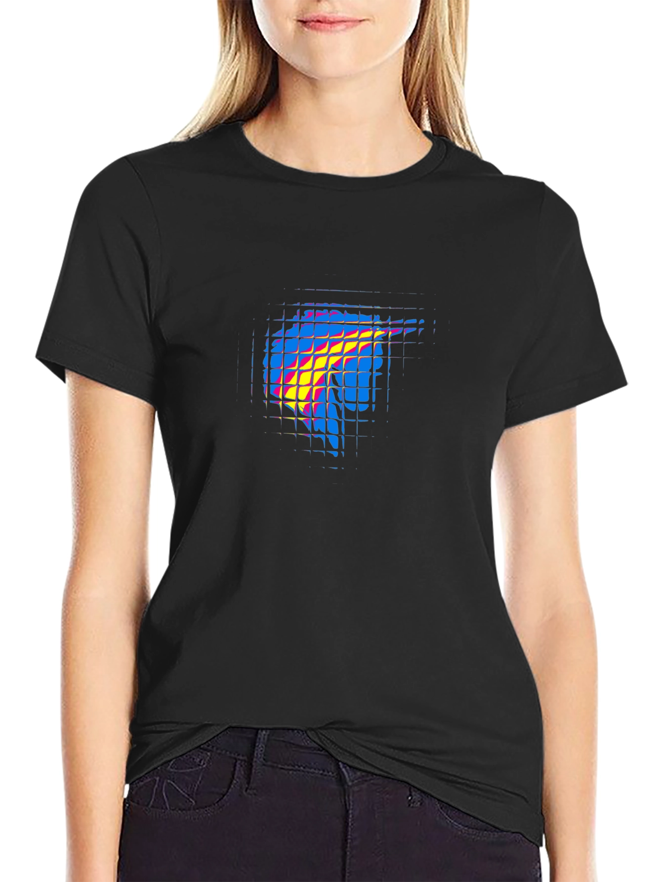 Abstract Flame Graphic Black T-Shirt - 2