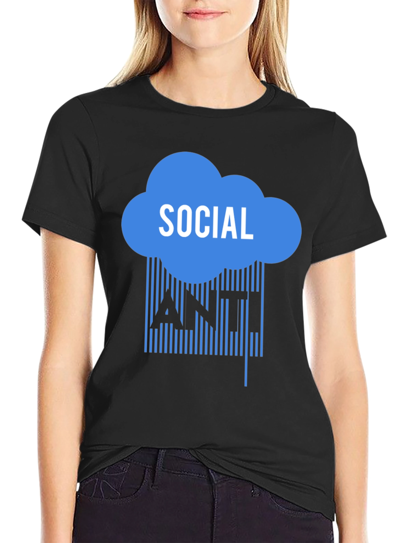 Black Anti Social T-Shirt view 2