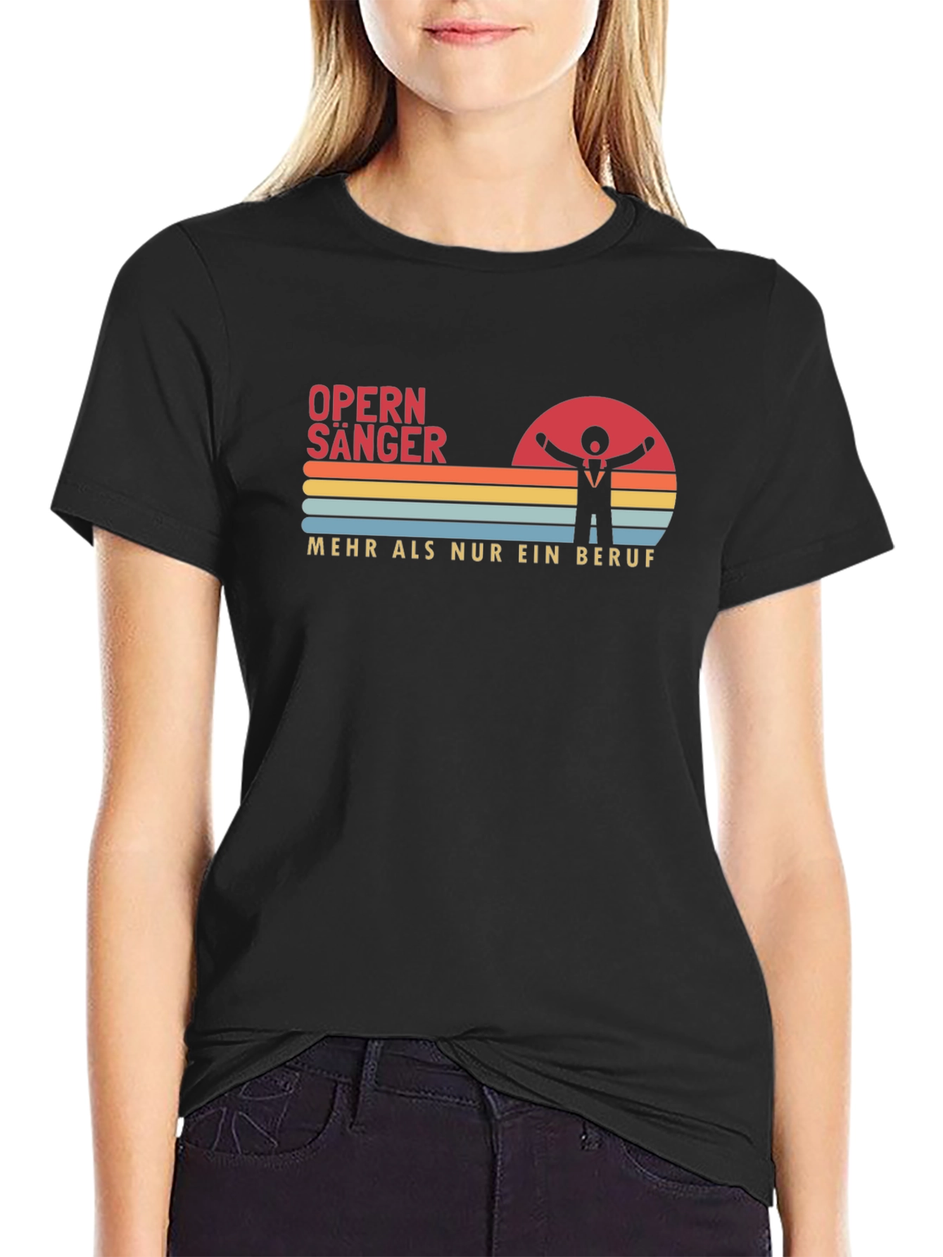 Black Opera Singer Retro T-Shirt - More Than Just a Job! view 2