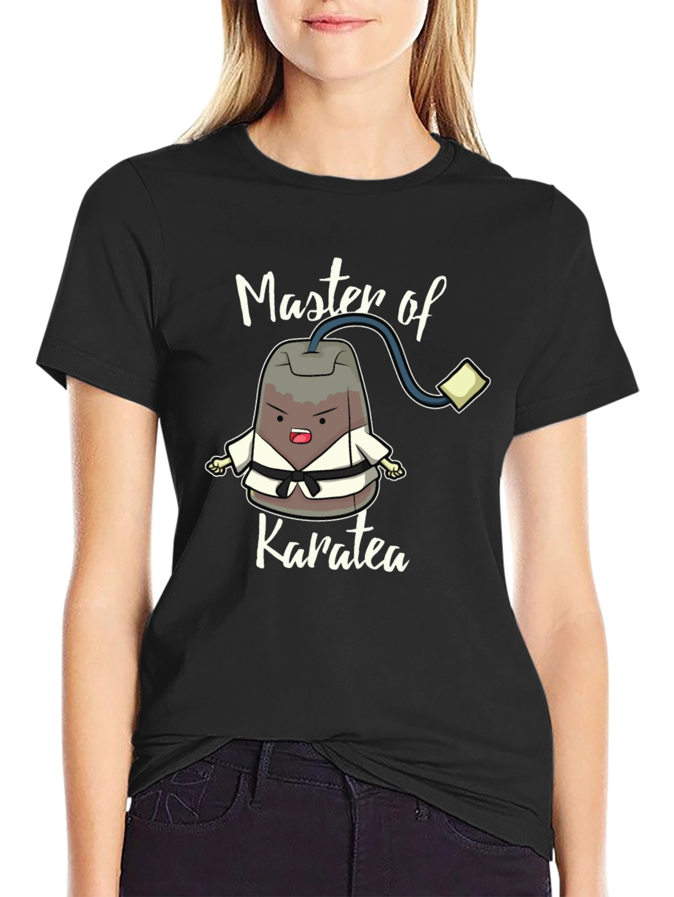 Black Master of Karatea Funny Graphic Tee view 2