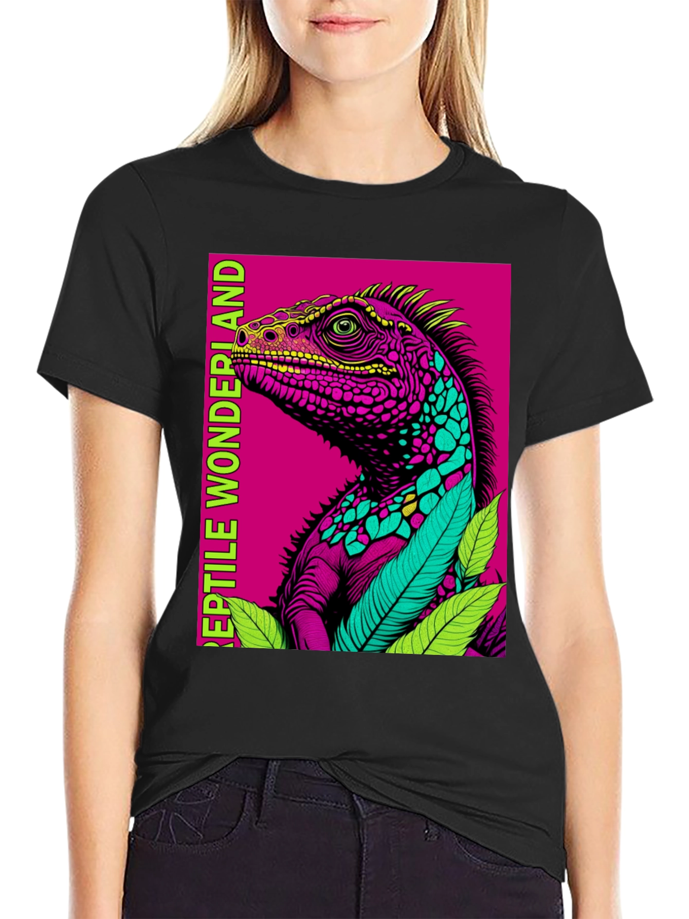Black Reptile Wonderland Graphic Tee view 2