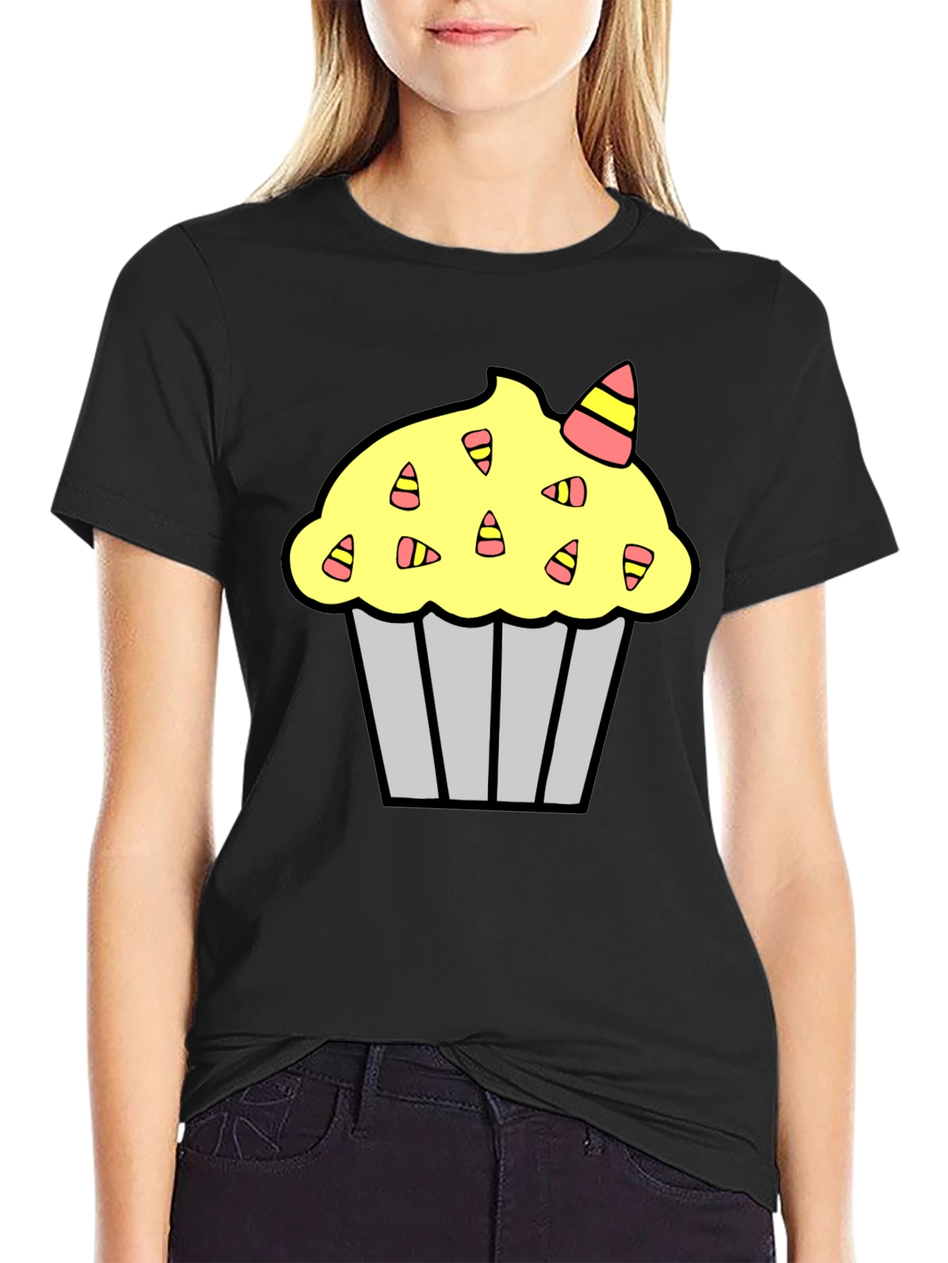 Black Cupcake Graphic T-Shirt view 2